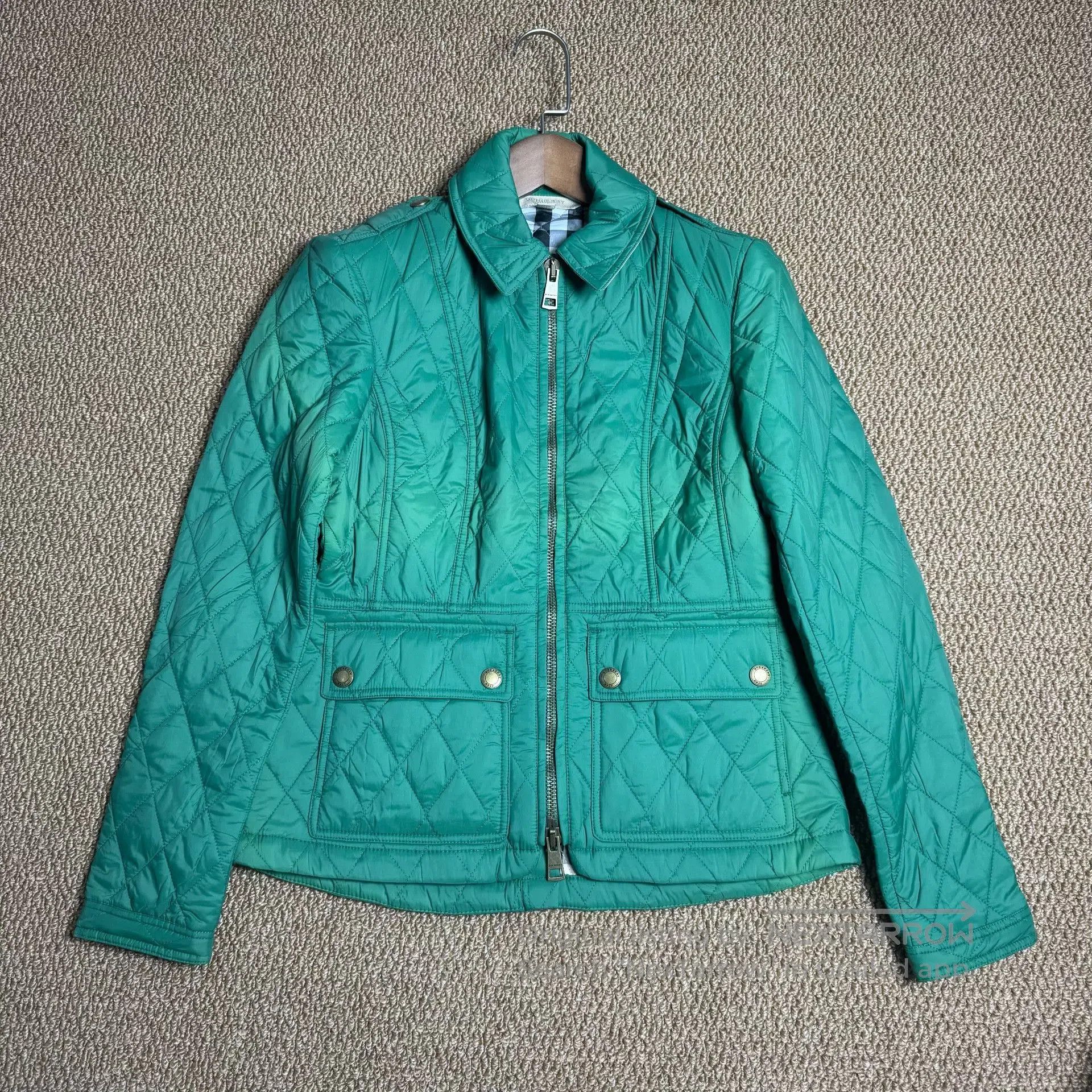 Burberry Burberry Green Classic Check Padded Coat. Size XS / US 0-2 / IT 36-38 - 1 Thumbnail
