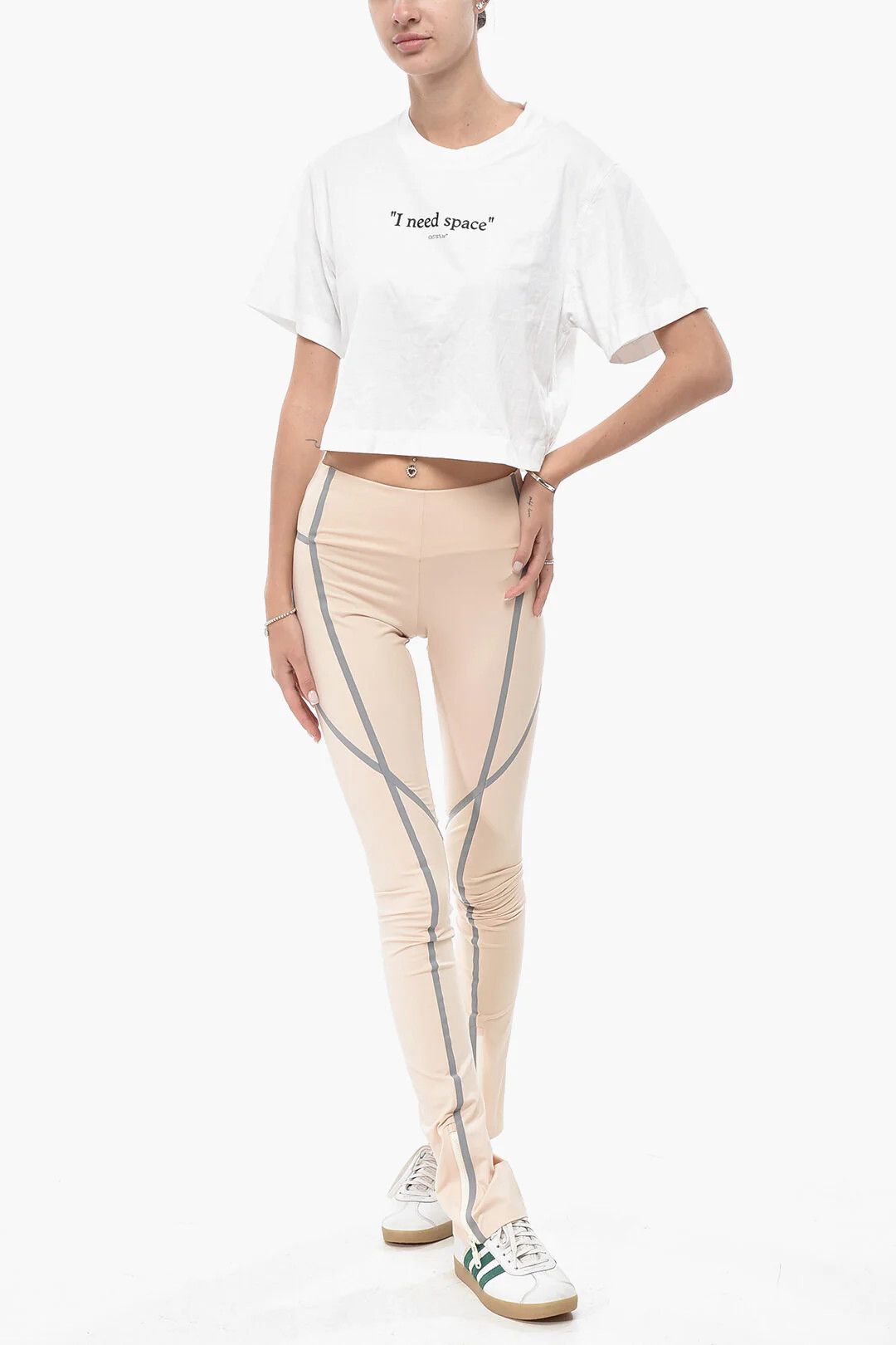 Off-White og1mm0426 Ankle Zip Leggings in Beige Size 27" / US 4 / IT 40 - 4 Thumbnail