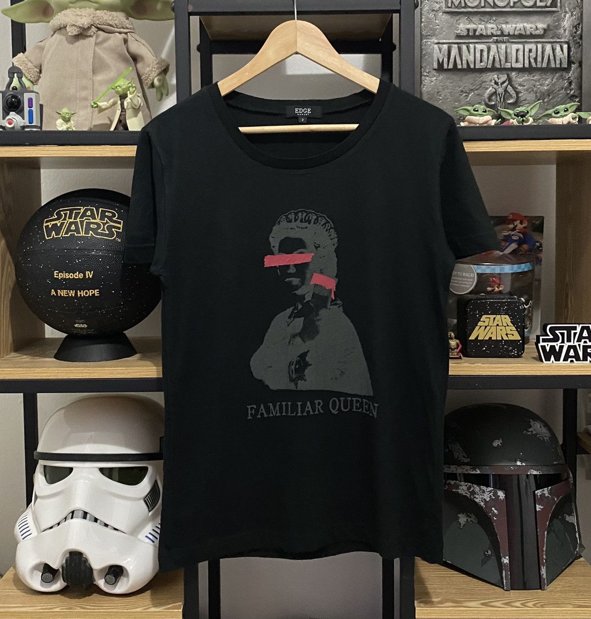 image of If Six Was Nine x Vintage Japan Edge Rupert Familiar Queen Paint Censored Tshirt in Black (Size Med
