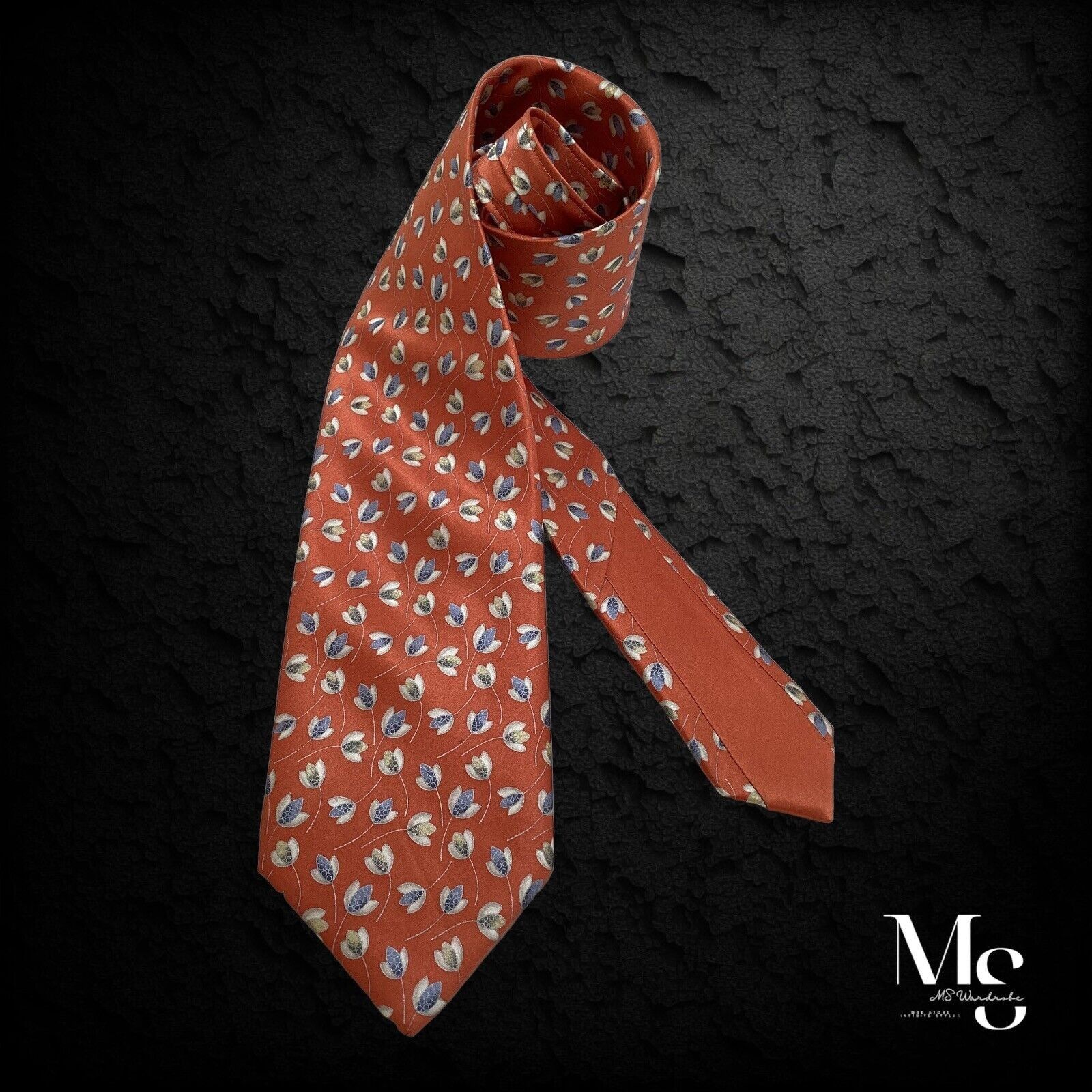 Other ITALO FERRETTI Orange Floral Silk Tie Hand Made In Italy Size ONE SIZE - 1 Thumbnail