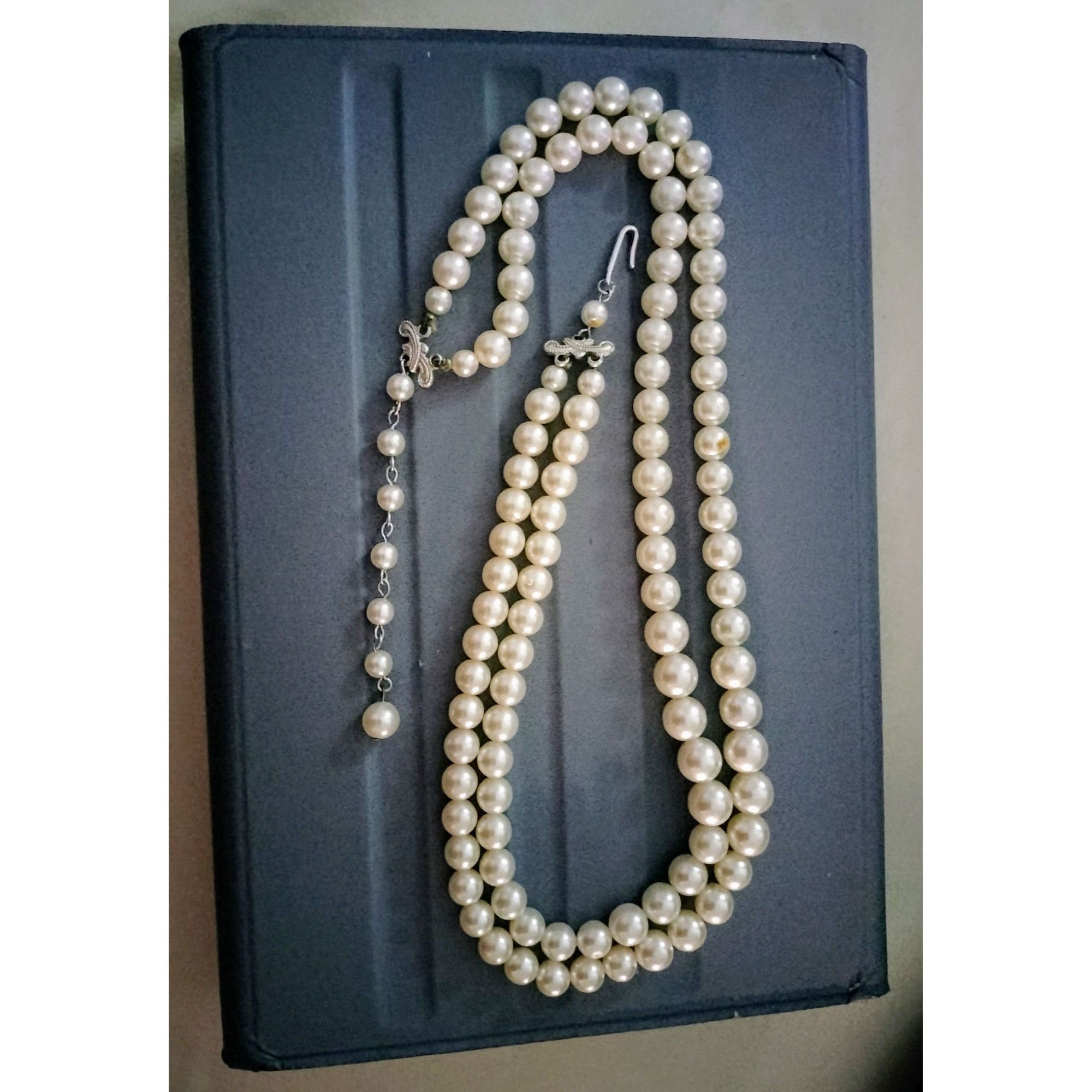 Vintage Vintage Double Strand Faux Pearl Necklace Eggshell Off White Size ONE SIZE - 9 Thumbnail