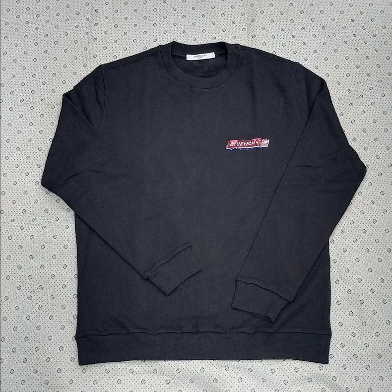 Givenchy Givenchy Knitted Colorful Chest Logo Black Long Sleeve Swe Size US M / EU 48-50 / 2 - 1 Thumbnail