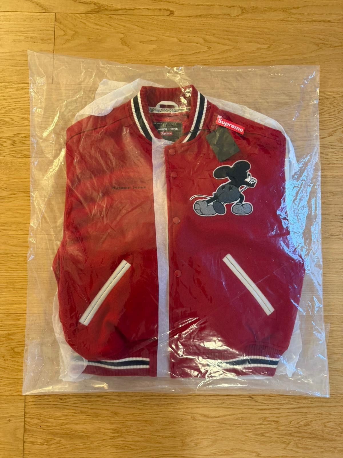 Supreme Supreme Number (n)ine Mickey Mouse Varsity Jacket | Grailed