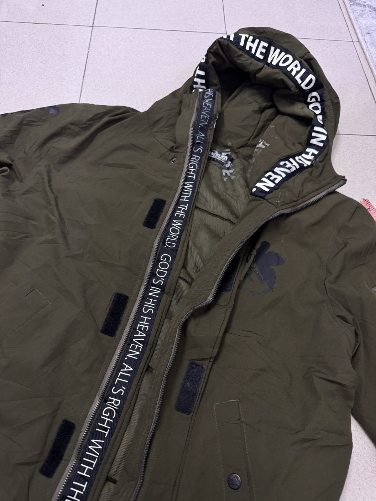 Anime VINTAGE EVANGELION NERV BOMBER JACKET HOODIE Size US XL / EU 56 / 4 - 6 Thumbnail