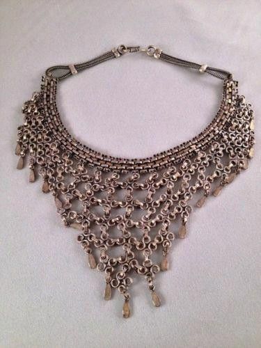Handmade Handmade Sterling Silver Bib Necklace Size ONE SIZE - 3 Thumbnail