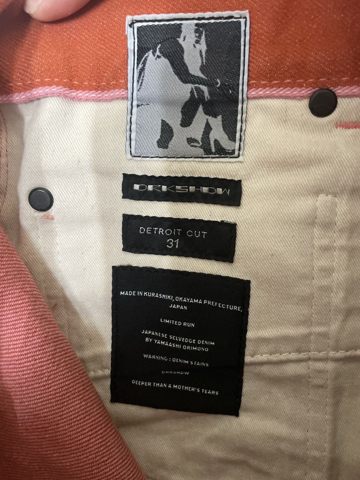Rick Owens Rick Owens Detroit cut orange 14oz Japanese selvedge jeans Size US 31 - 3 Thumbnail
