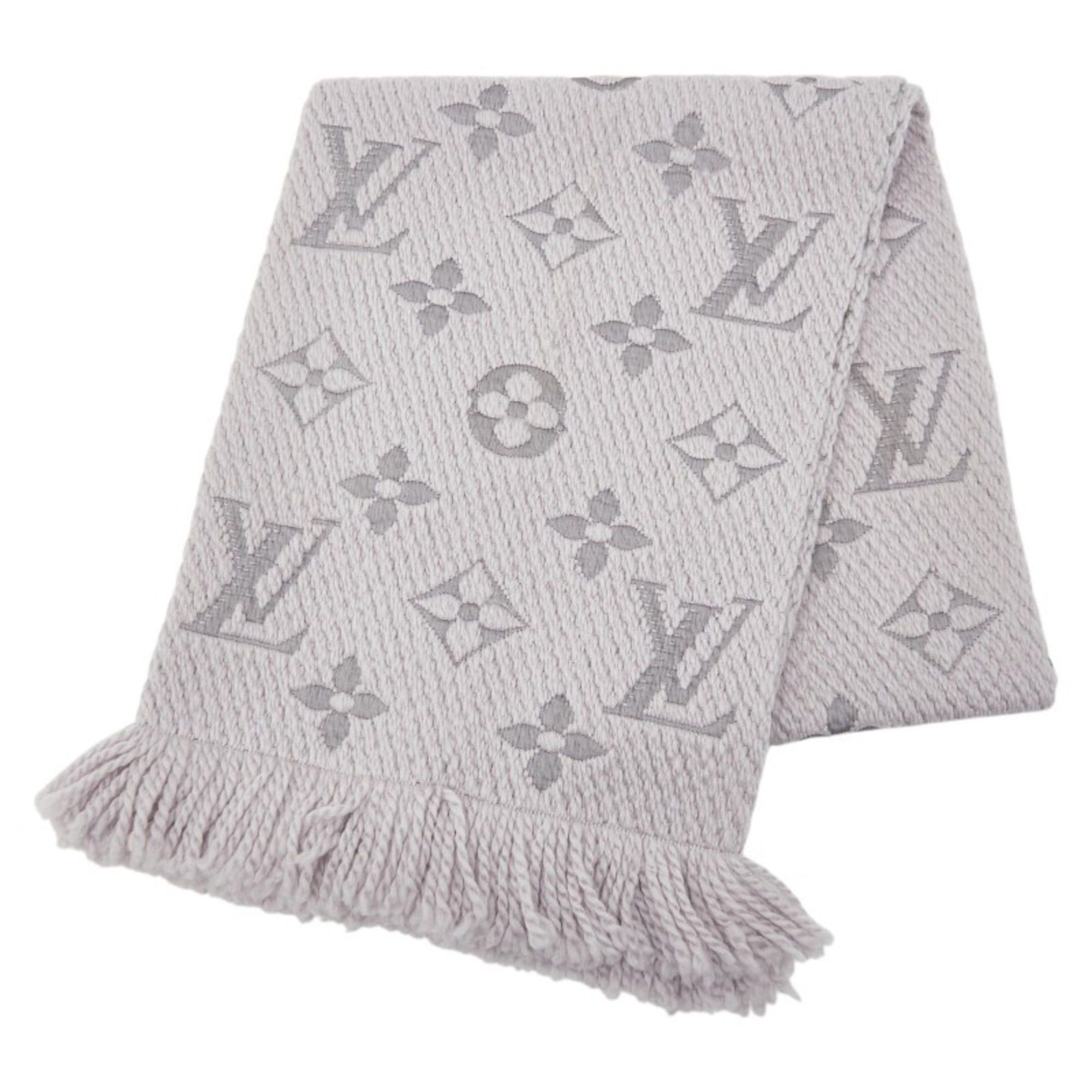Louis Vuitton Louis Vuitton Echarpe Logomania Scarf M74742 Gray Griperle Wool and Silk Women's LOUIS VUITTON Size ONE SIZE - 1 Thumbnail