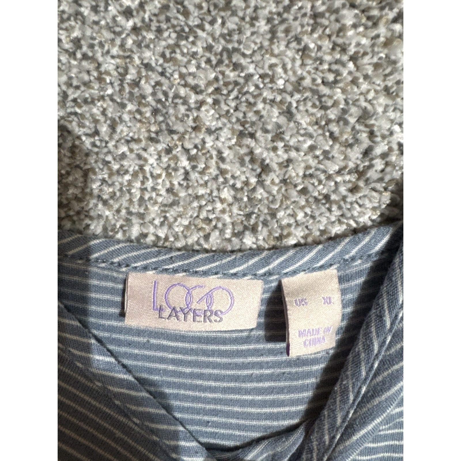 Logo 7 Logo Layers Tunic Tank Women XS Beach Striped Boho Coastal Lagenlook Asymmetrical Shirttail Sleeveless Halter Scoop Neck Casual 96% Rayon 4% Spandex Size XS / US 0-2 / IT 36-38 - 4 Thumbnail
