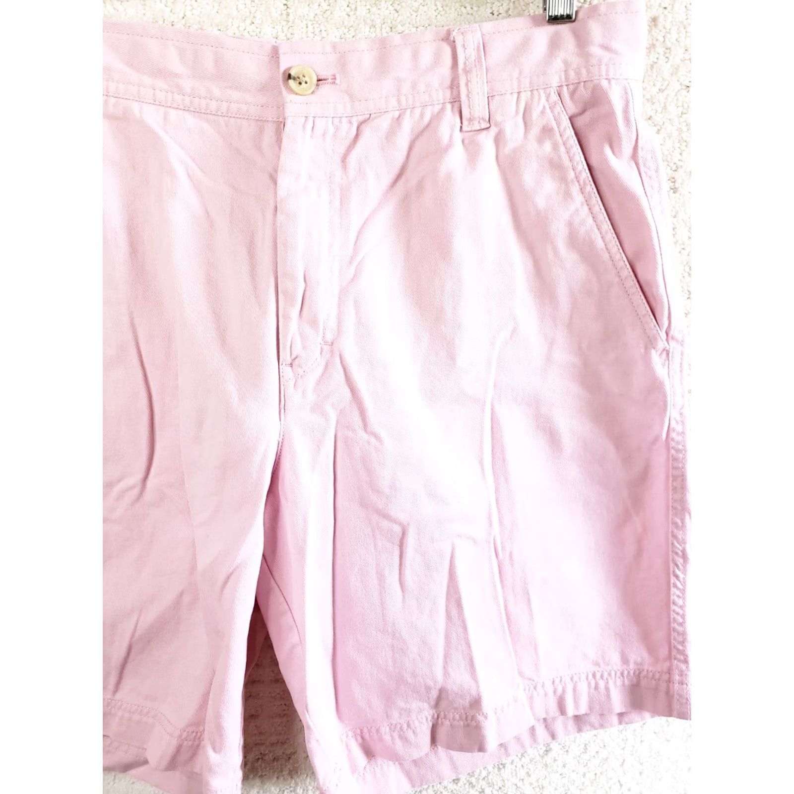 Izod IZOD Saltwater Shorts Men 34x9 Pink Regular Fit Flat Front 9" Inseam Casual Cotton Chino Zip Belt Loops Logo Stretch Vintage? No Size US 34 / EU 50 - 3 Thumbnail