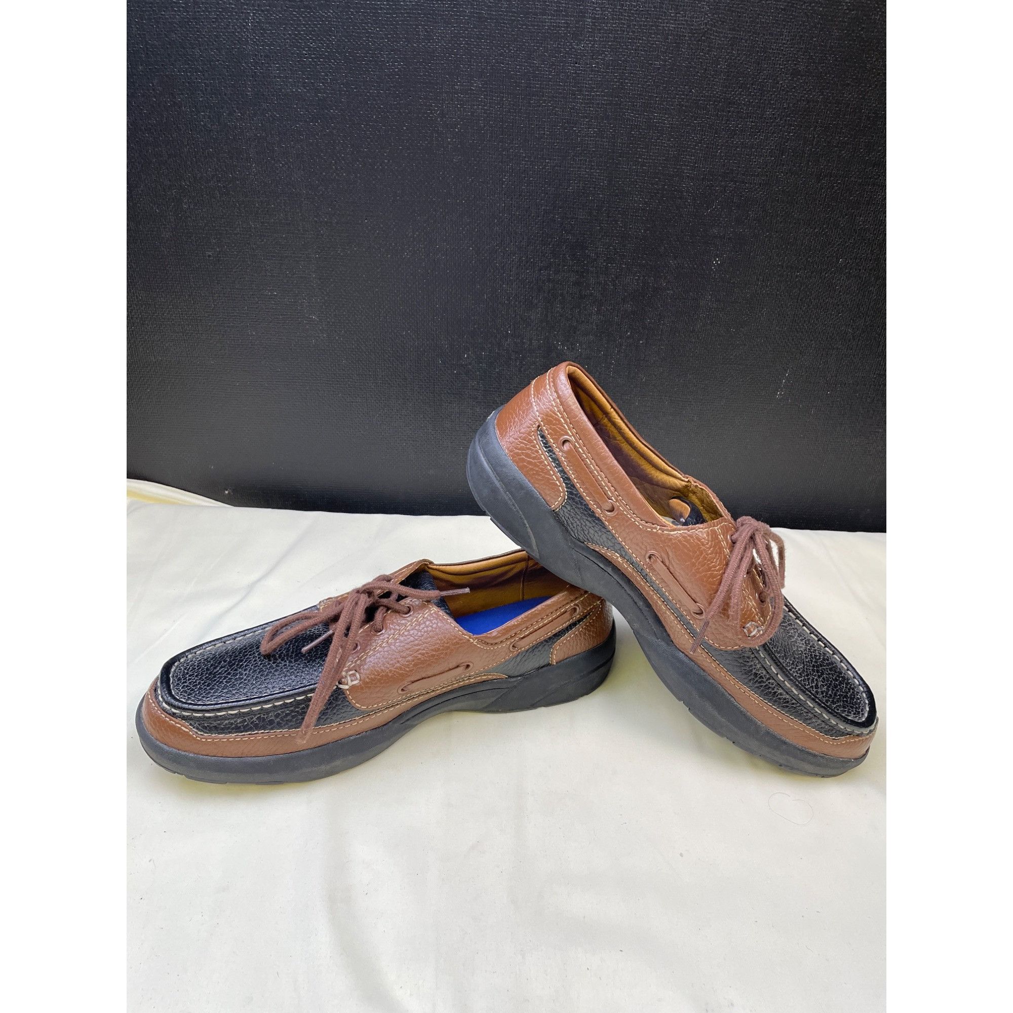 Other Dr Comfort Men's Black / Brown Leather Boat Shoes/ Loafers S Size US 11 / EU 44 - 4 Thumbnail