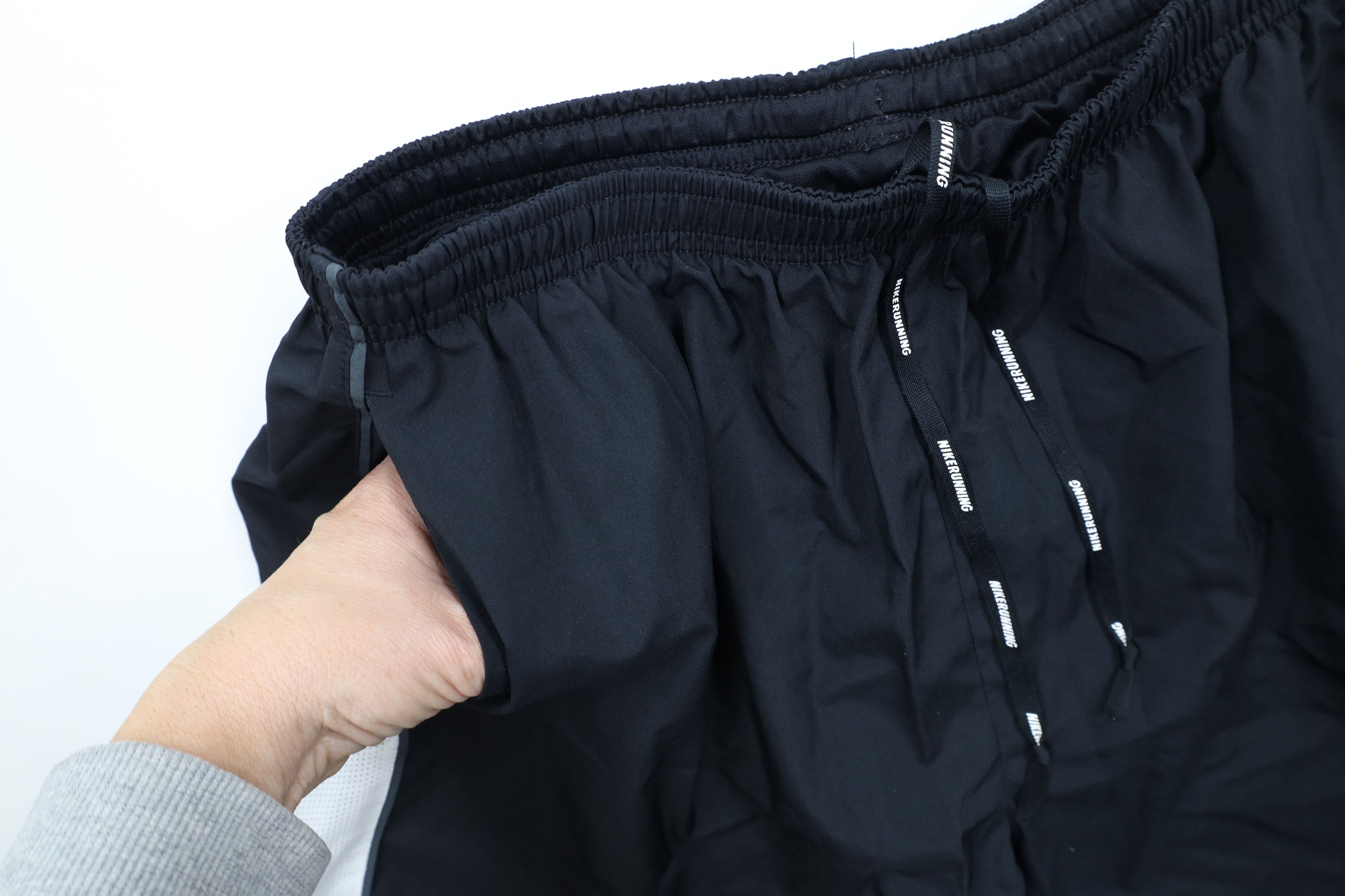 Nike × Vintage Vintage Nike Scott Mini Swoosh Reflective Lined Shorts Black Size US 34 / EU 50 - 7 Thumbnail