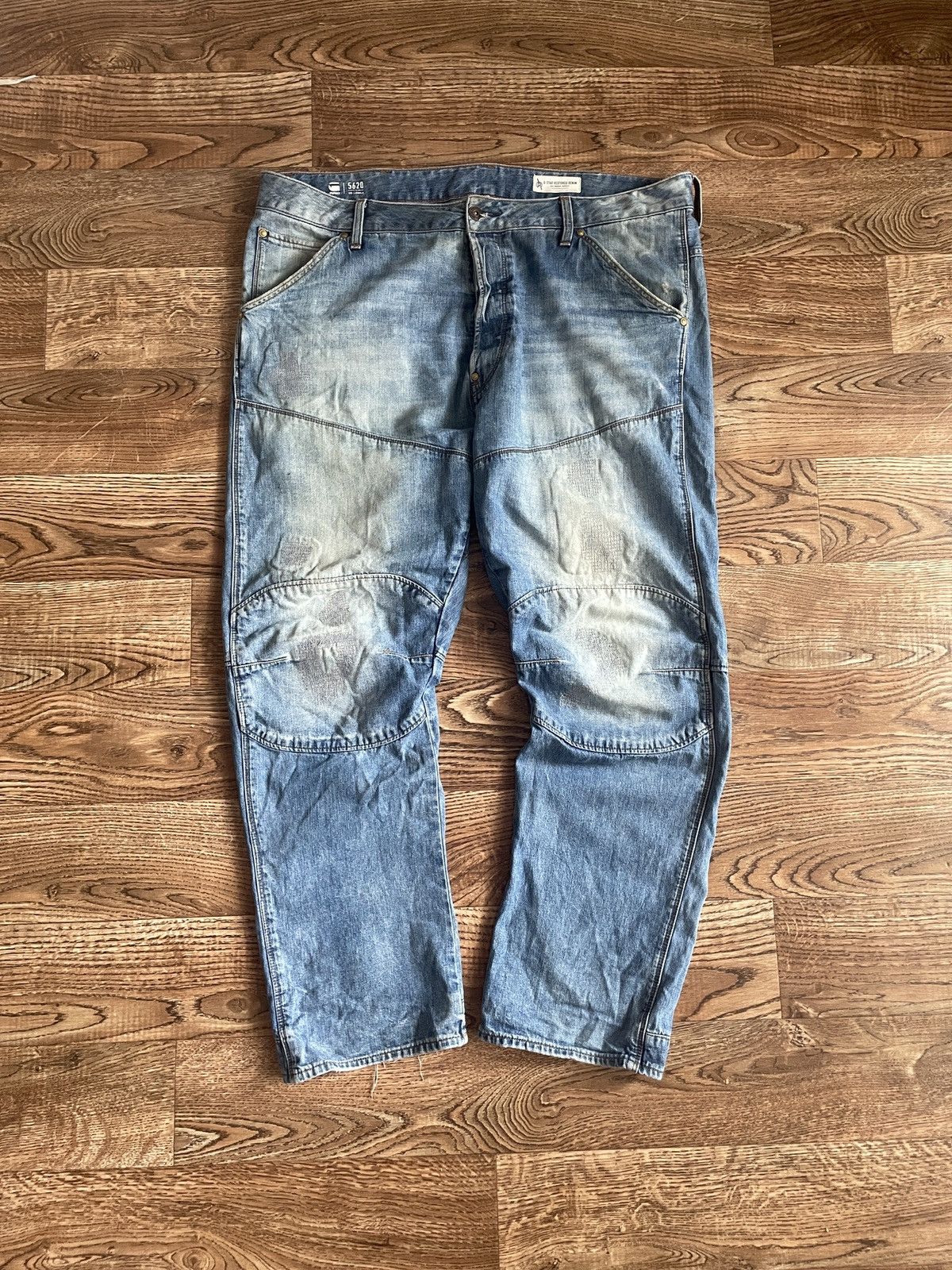 G-Star × Japanese Brand × Vintage Vintage G Star raw jeans double knee rare ultra baggy jeans Size US 36 / EU 52 - 1 Thumbnail