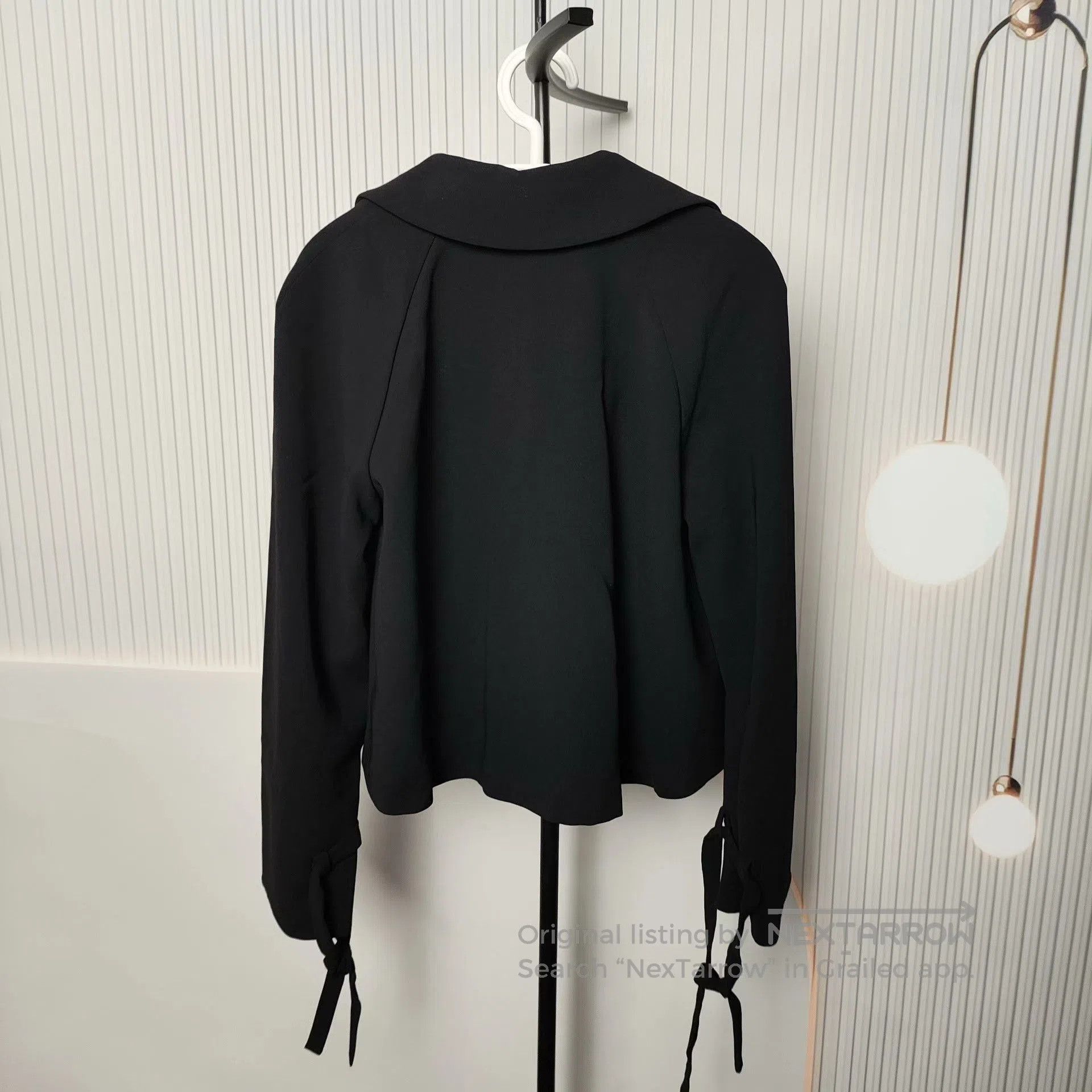 Vintage MaxMax Black Chiffon Blazer Jacket. Size US S / EU 44-46 / 1 - 2 Thumbnail