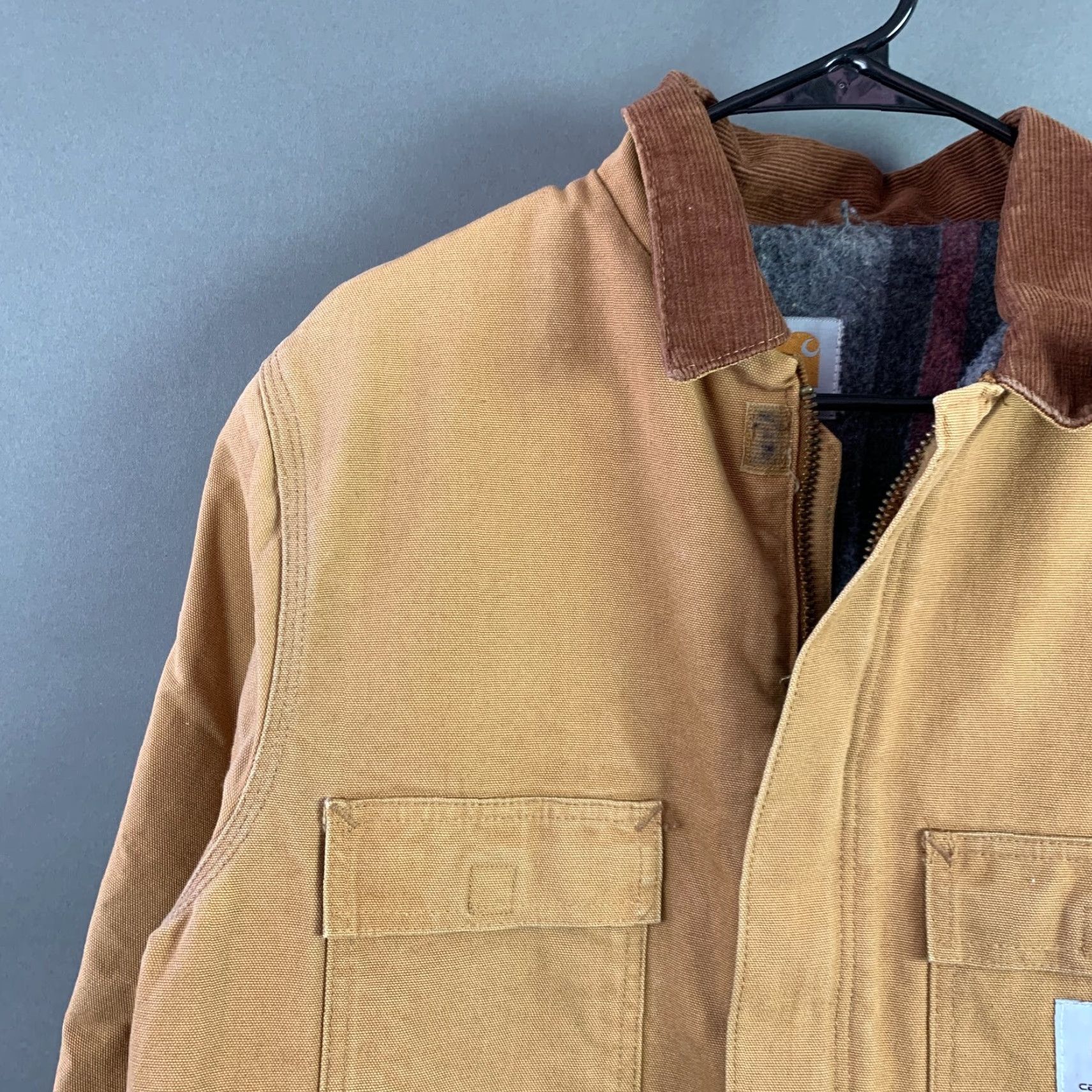 Carhartt VINTAGE Carhartt Jacket Canvas XL Brown Full Zip Lined 24" Chest 31" Length Men Featured Basics Conservative Coat Size US XL / EU 56 / 4 - 2 Thumbnail