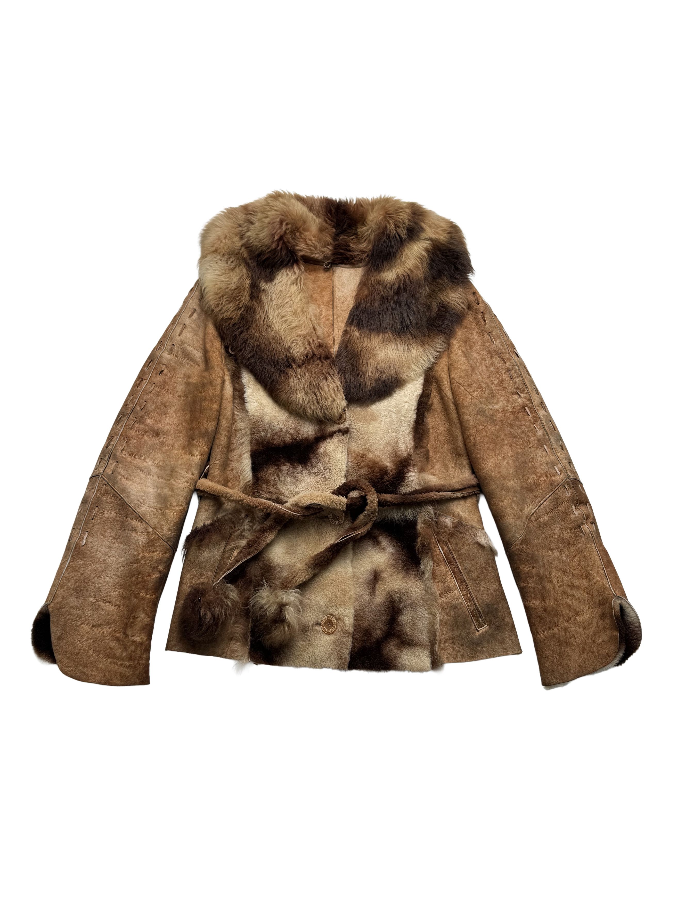 Japanese Brand Vintage Hooded Real Sheepskin Jacket With Belt Size S / US 4 / IT 40 - 5 Thumbnail