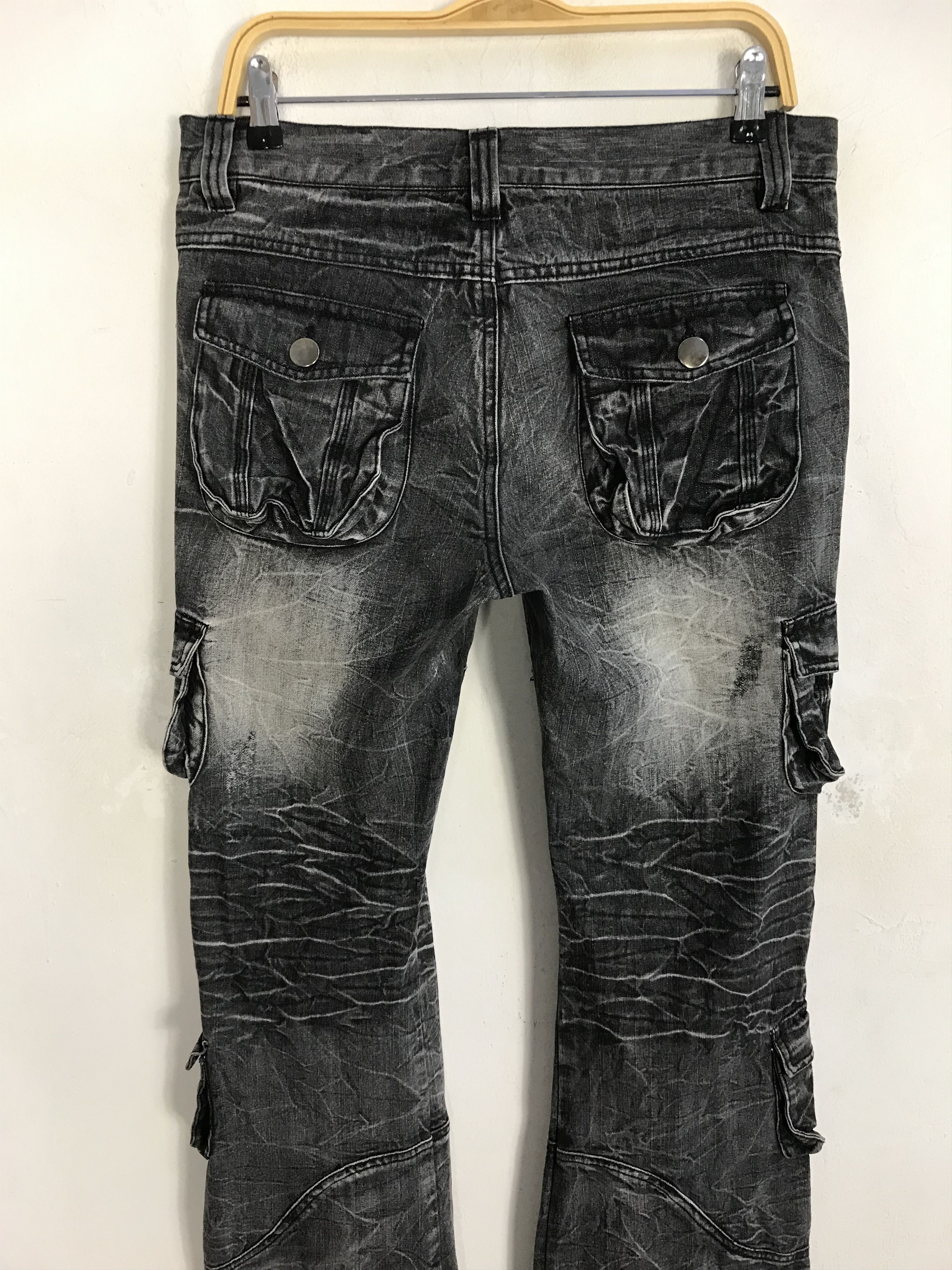 Japanese Brand Vtg Topism Super Flared Design Multi Pocket Denim Jeans Size US 32 / EU 48 - 10 Thumbnail