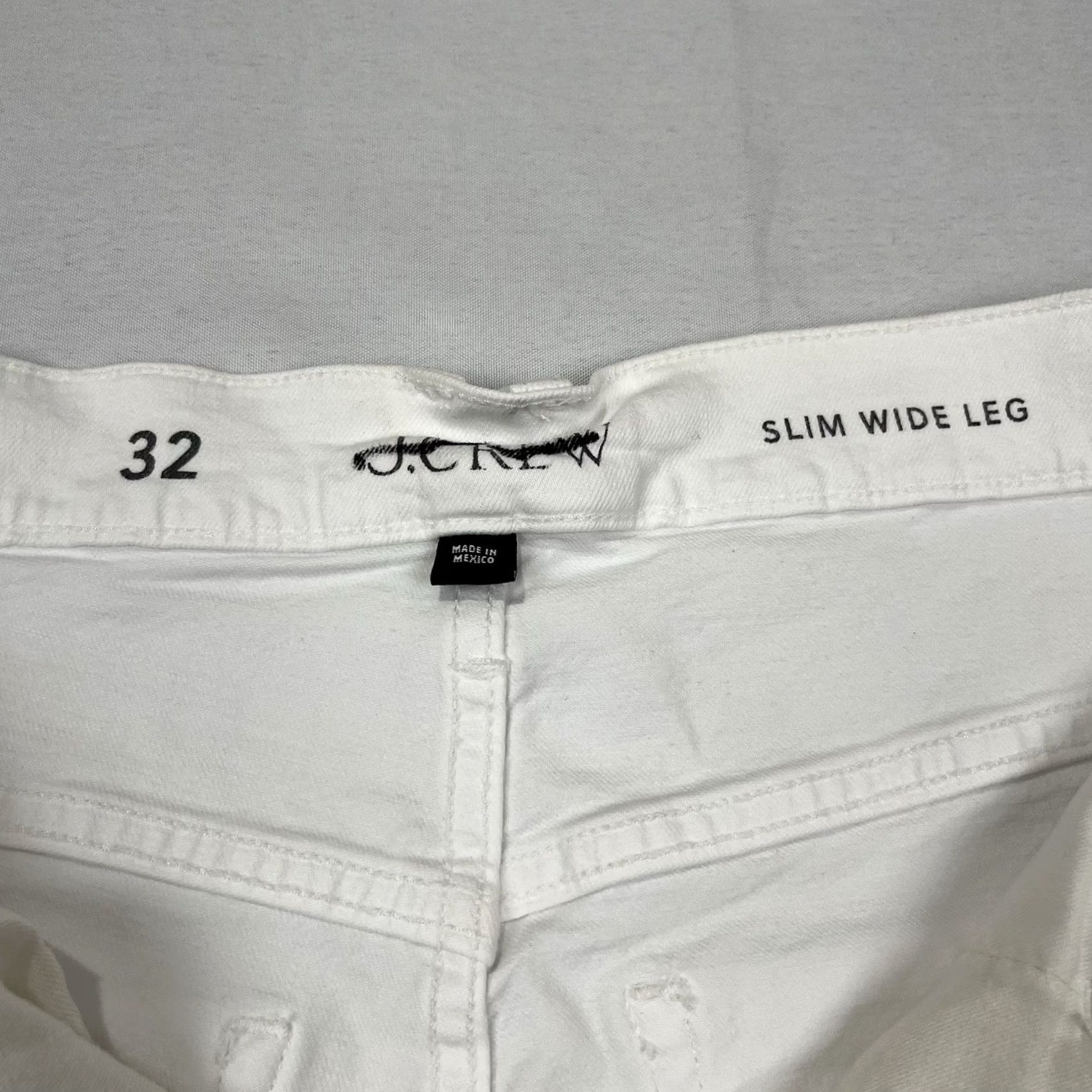 J.Crew J.CREW Jeans Women's 32 x 26 White Denim High Rise Slim Wide-Leg 5-Pocket Logo Comfort Stretch Machine Washable Vintage No Hem Incorrect? Size 24" / US 00 / IT 34 - 7 Thumbnail
