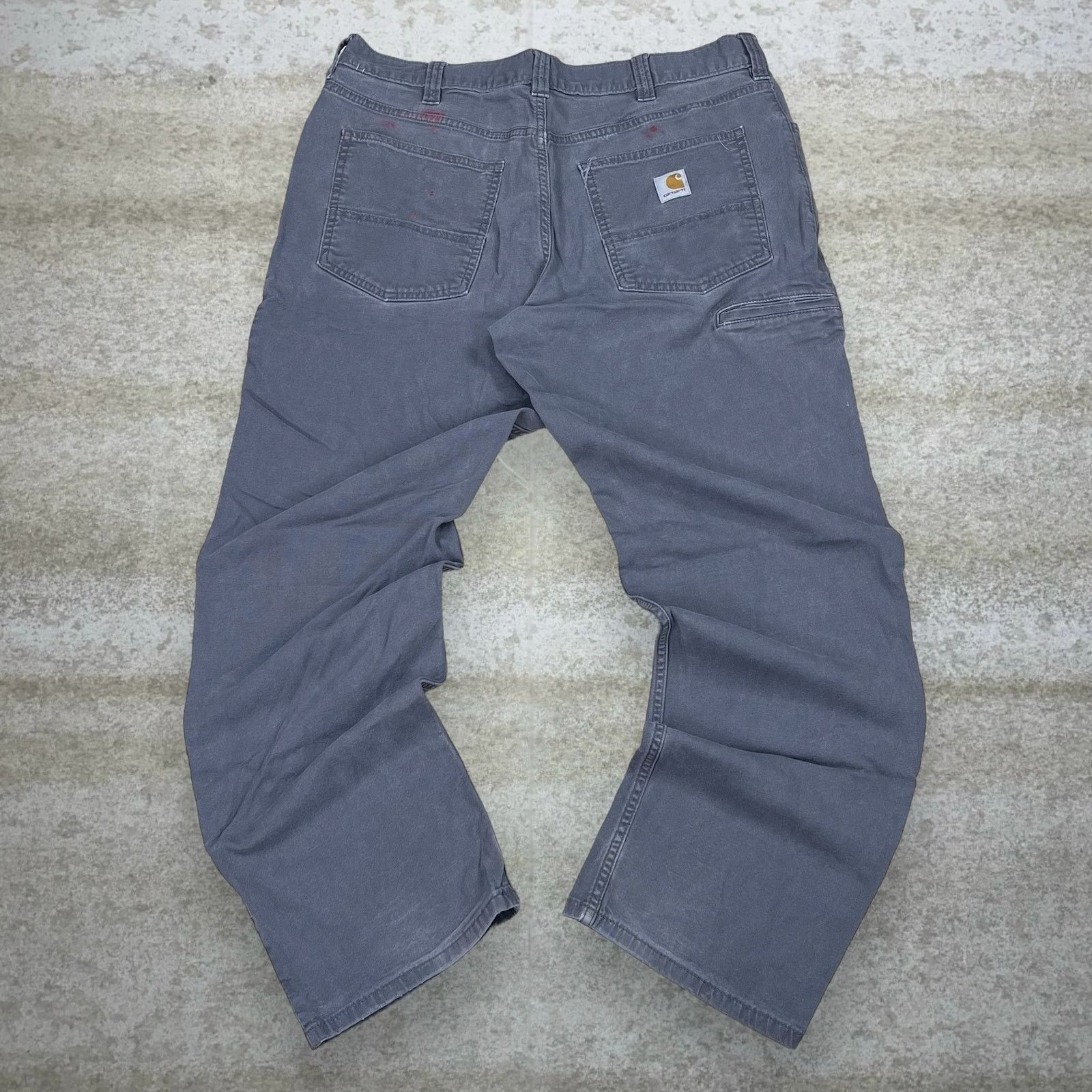Vintage 90s Carhartt Carpenter Pants 36x32 Baggy Grey Canvas