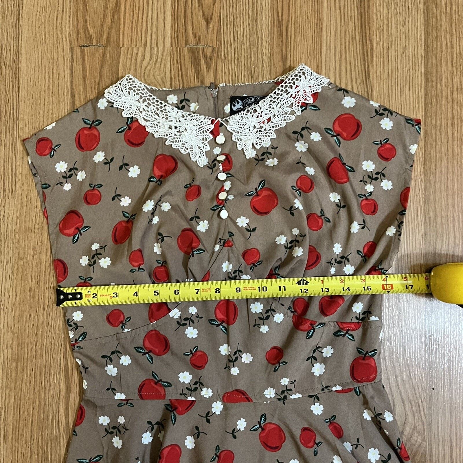 Other Hell Bunny Vixen Dress NWT Sz M Apple Print Swing Dress Size M / US 6-8 / IT 42-44 - 9 Thumbnail