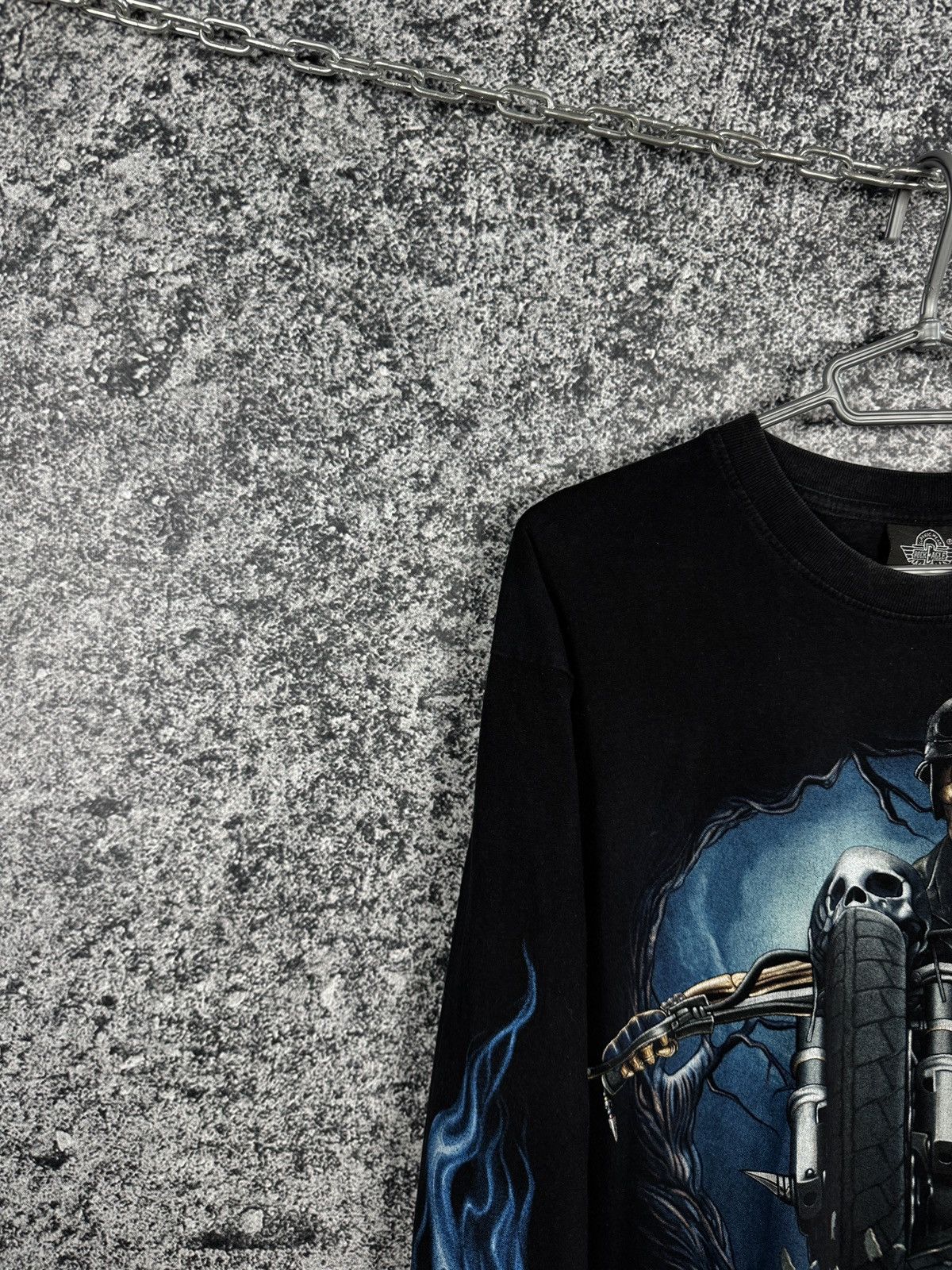 Vintage Rock Eagle Long Sleeve Tee Vintage Skeleton Motorcycle XL Size US XL / EU 56 / 4 - 4 Thumbnail