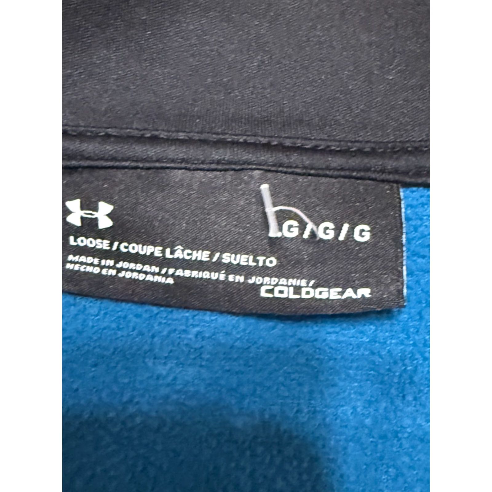 Under Armour Under Armour Sweater Men's L Blue Black 1/4 Zip Loose Coldgear Regular Long Sleeve Mock Neck Pullover Size US L / EU 52-54 / 3 - 5 Thumbnail