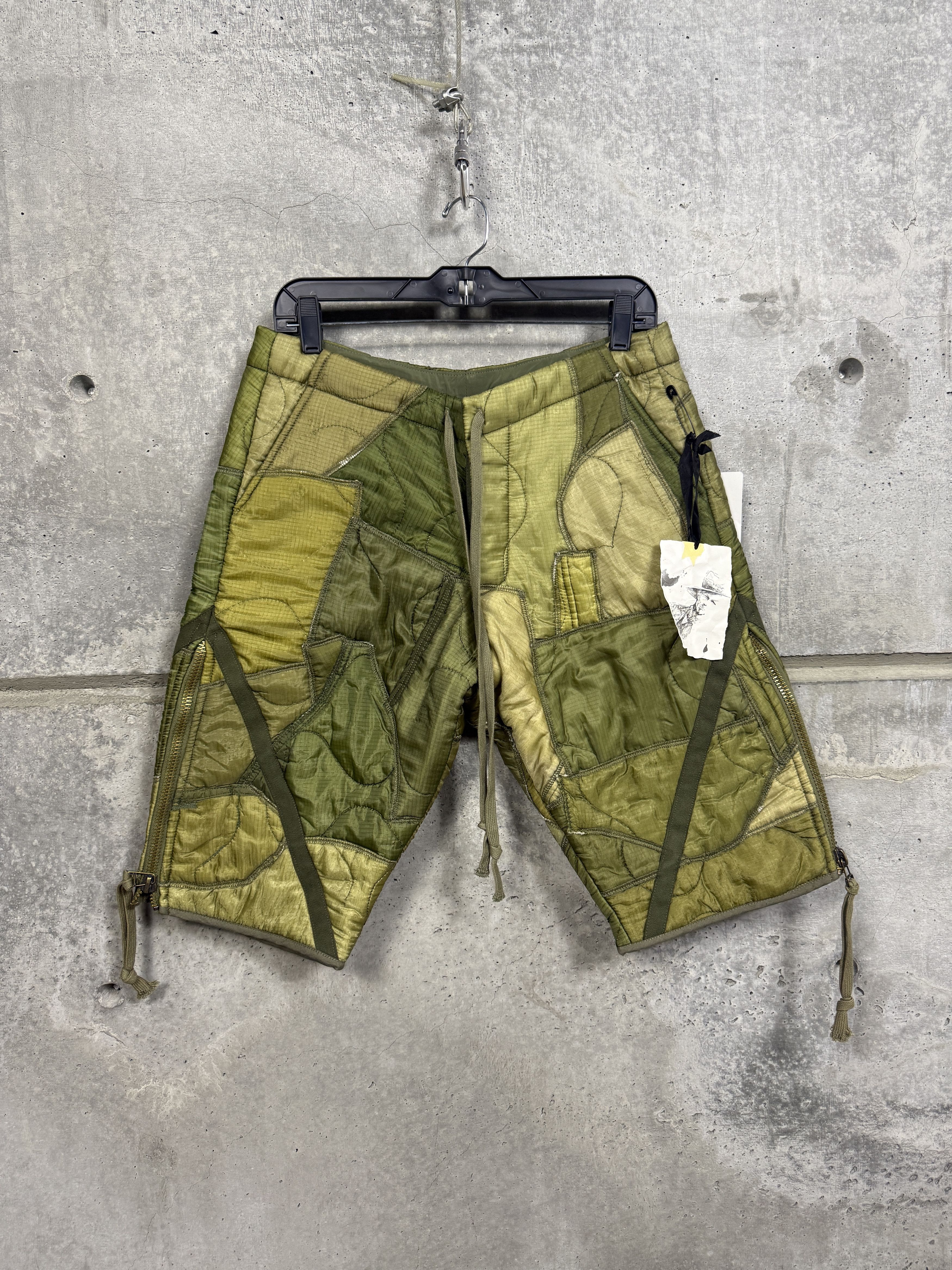 Greg Lauren $1525 Greg Lauren Mixed Puffer Zip Short Size US 28 / EU 44 - 1 Thumbnail