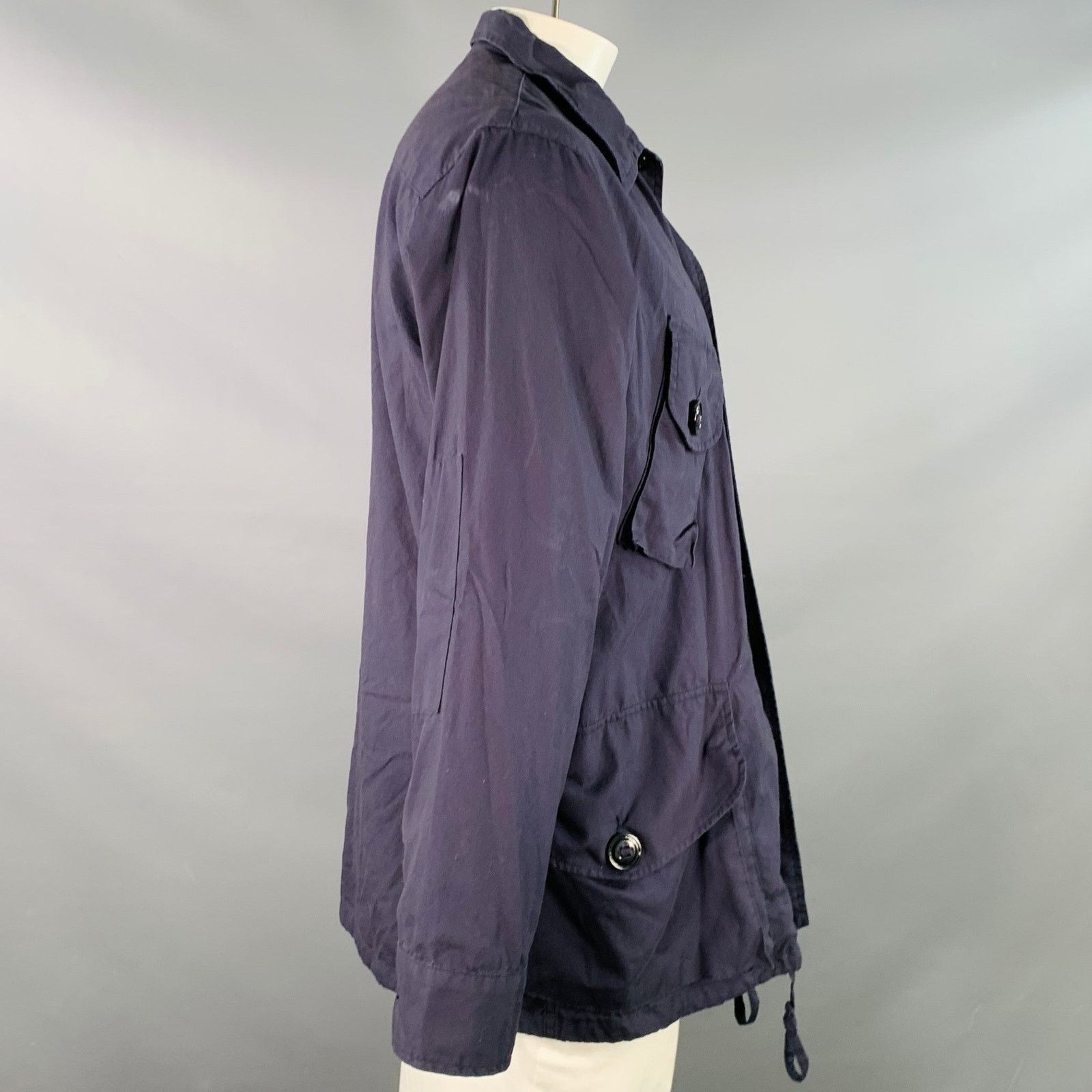 Monitaly Size XL Navy Blue Orange Cotton Buttoned Pockets Coat Size US XL / EU 56 / 4 - 3 Thumbnail