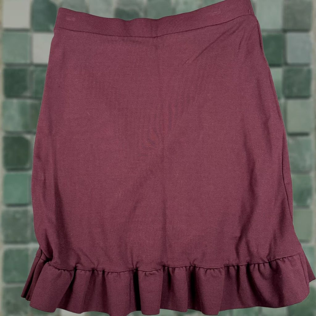 Loft LOFT Skirt Womens XS Petite Ruffle Wrap Pull On Purple Short Petites Size 26" / US 2 / IT 38 - 1 Thumbnail