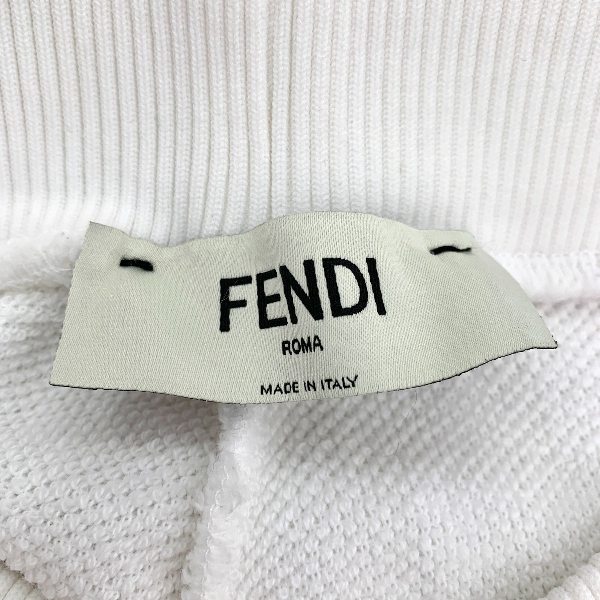 Fendi Fendi Logo Embroidered White Drawstring Sweatpants (Size 38) Size US 38 / EU 54 - 2 Thumbnail