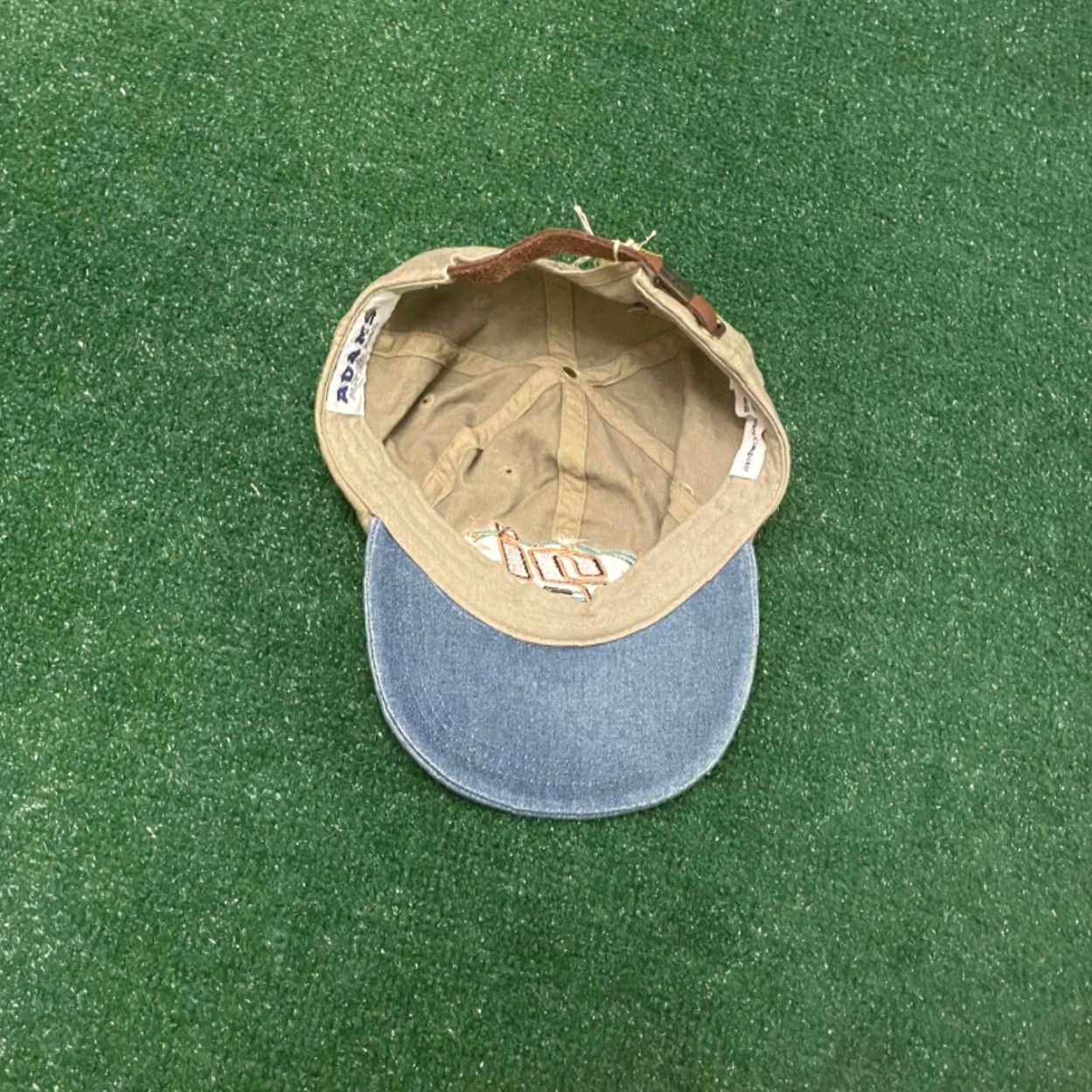 Disney VINTAGE Disney Pleasure Island 2000 Cast Member Employee VTG Strapback Hat Adult Beige Cap Hat Adjustable Men One Size 90s Disney Mens Size ONE SIZE - 4 Thumbnail