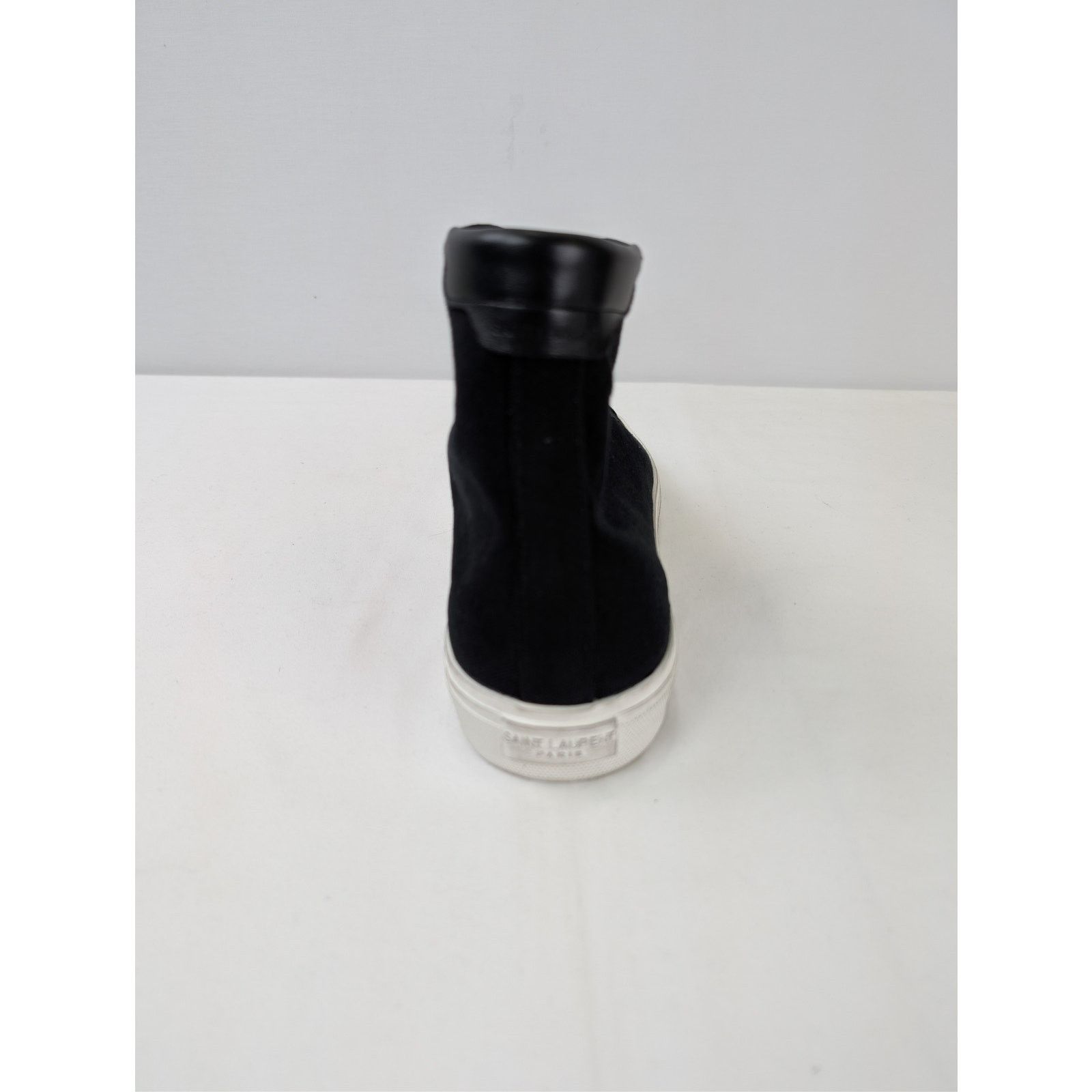 Saint Laurent Paris o1rshd1 Malibu Mid-Top Sneaker in black canvas and leather Size US 12 / EU 45 - 14 Thumbnail