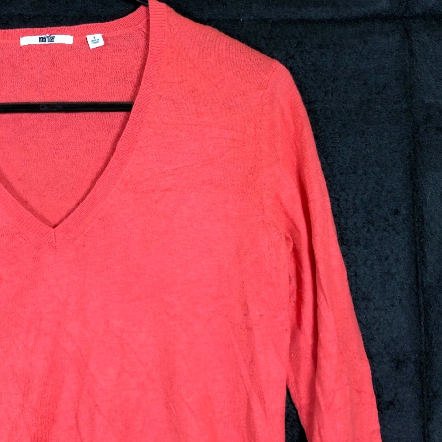 Uniqlo Uniqlo Womens Sweater V-Neck Long Sleeve Thin Silk Cashmere Blend Small Blush Pink Solid Lightweight Pullover Casual Workwear Size S / US 4 / IT 40 - 5 Thumbnail