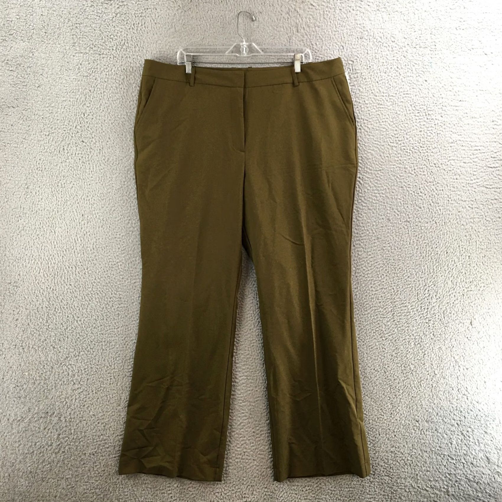 Worthington Worthington Bootcut Trouser Dress Pants Womens 18W Green Hi-Rise Flat Front NEW Size 40" / US 18 - 2 Thumbnail