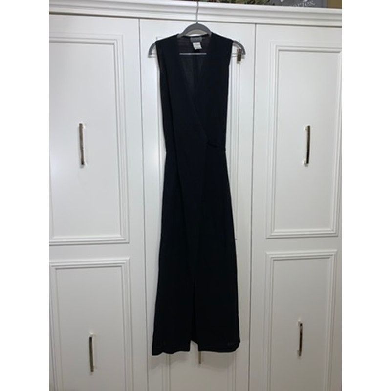 Oak + Fort OAK + FORT Women's Black Wool Midi Wrap Dress Size 40 Formal Size ONE SIZE - 1 Thumbnail