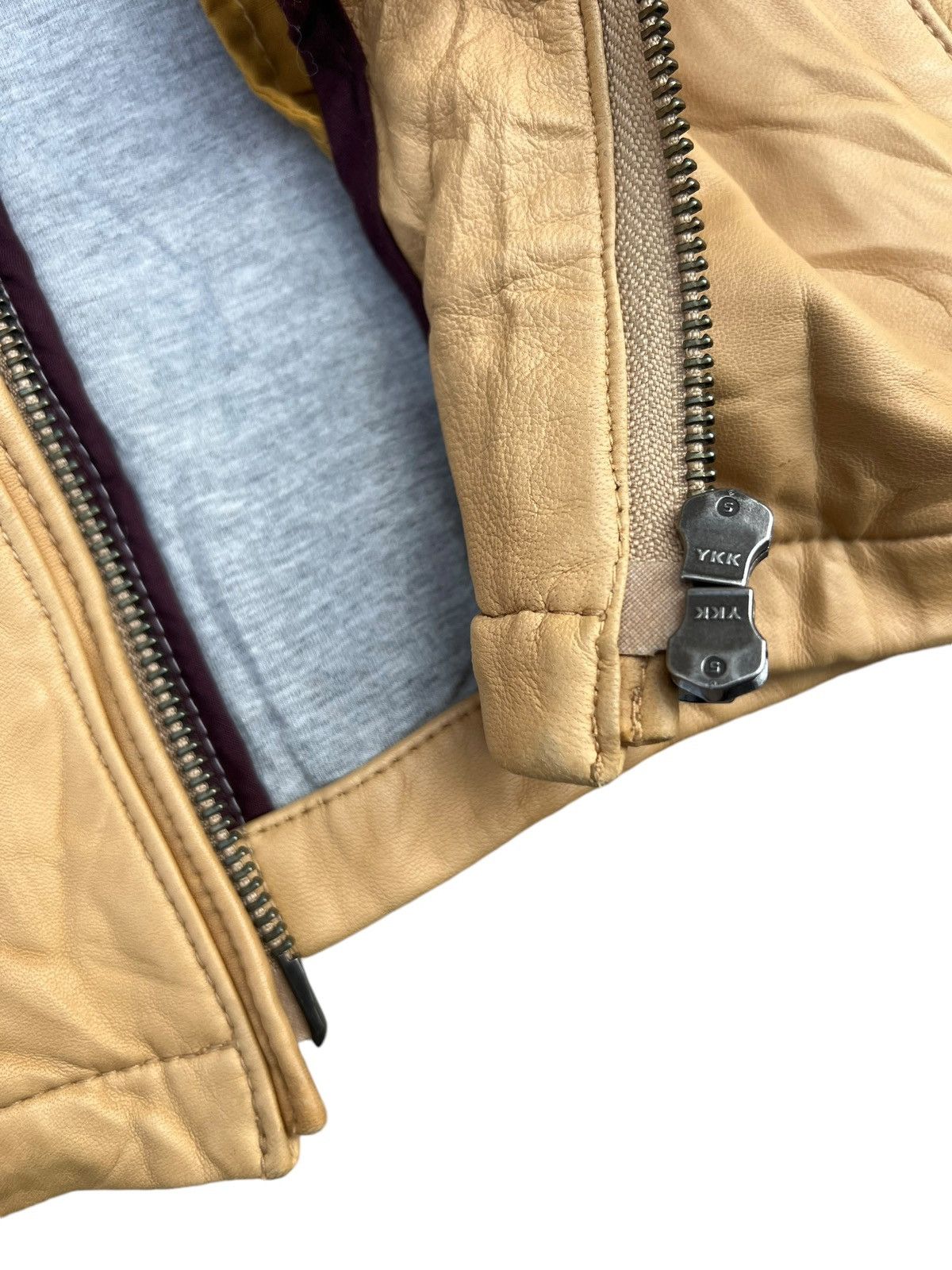 Nicole Club Monsieur Nicole Fade Patina Sheepskin Leather Racer Jacket Size US S / EU 44-46 / 1 - 11 Thumbnail
