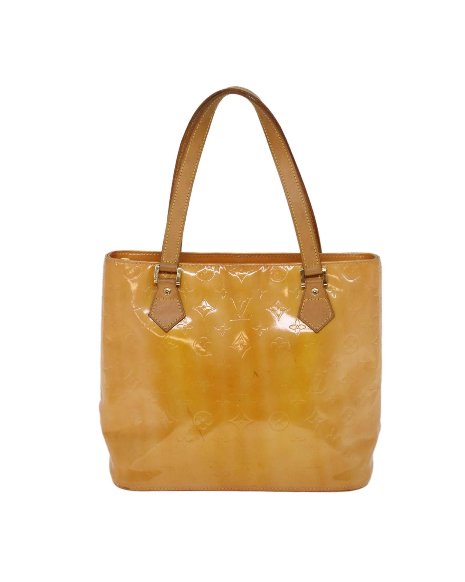 image of Louis Vuitton Elegant Yellow Patent Leather Handbag, Women's