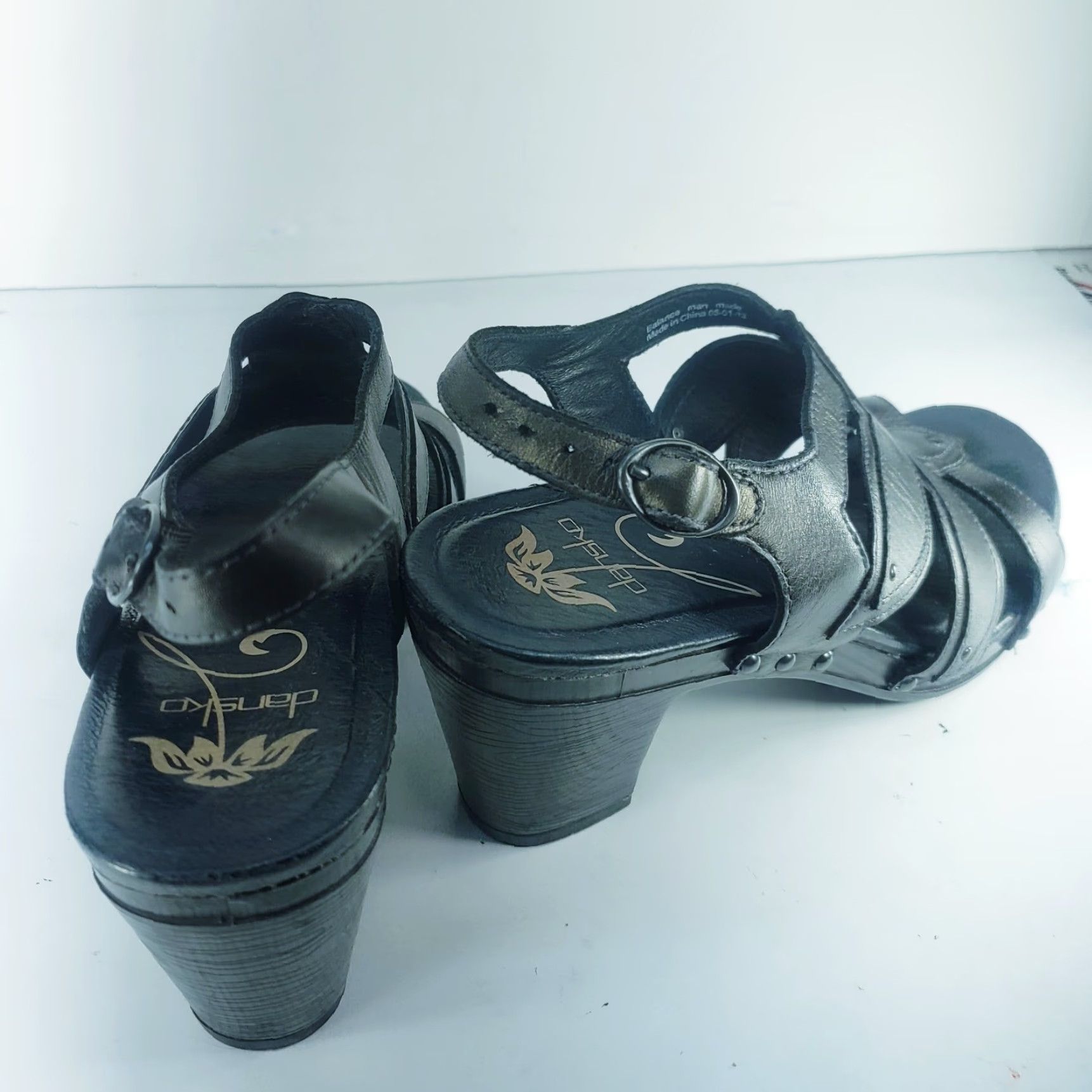 Dansko Dansko Black Leather Heeled Sandals Open Toe Ankle Strap Women's US 8-8.5 EU 39 Size US 8.5 / IT 38.5 - 4 Thumbnail