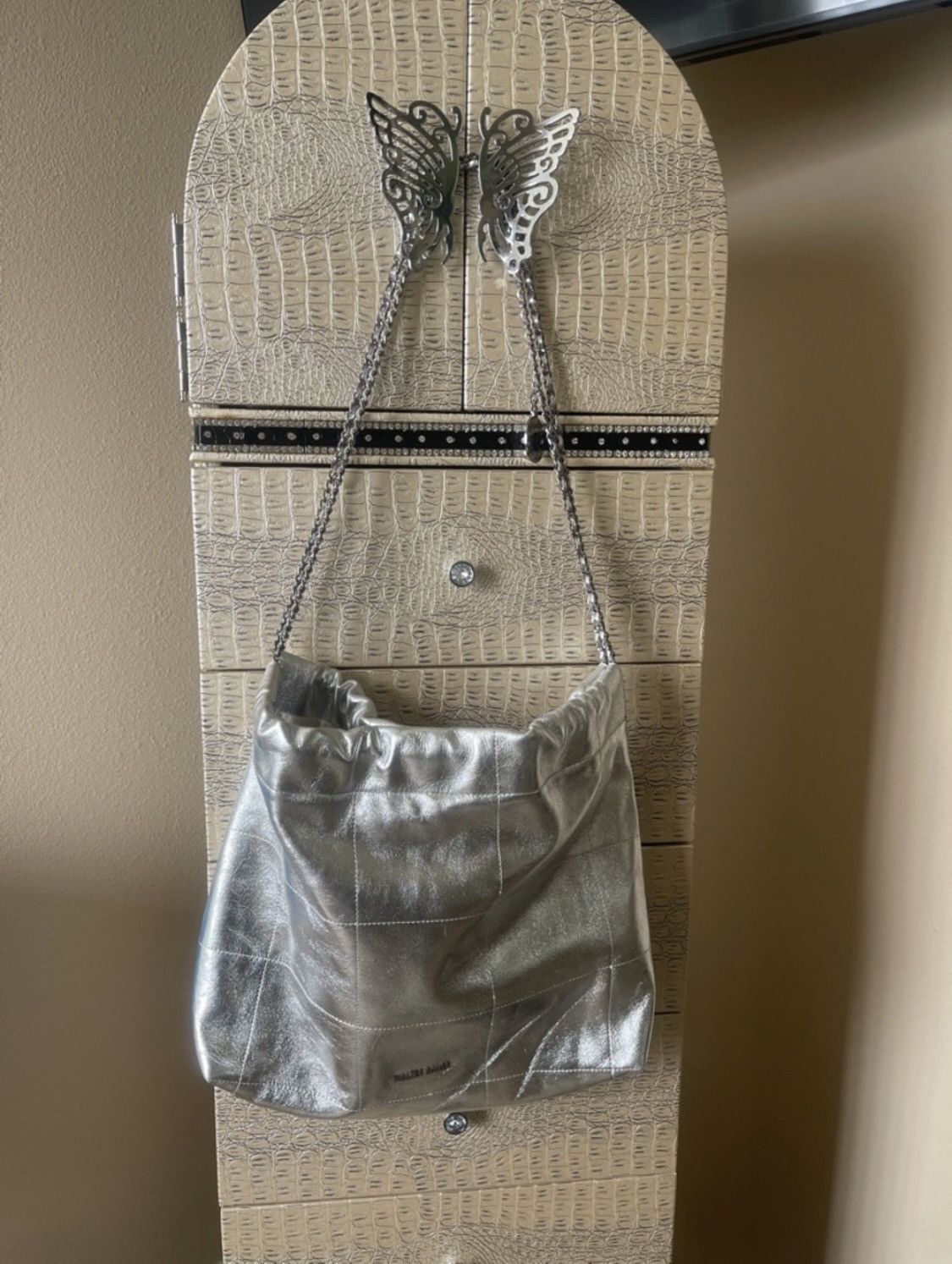 Other Walter Baker Metallic Silver Shoulder Bag with Chain Strap Size ONE SIZE - 1 Thumbnail