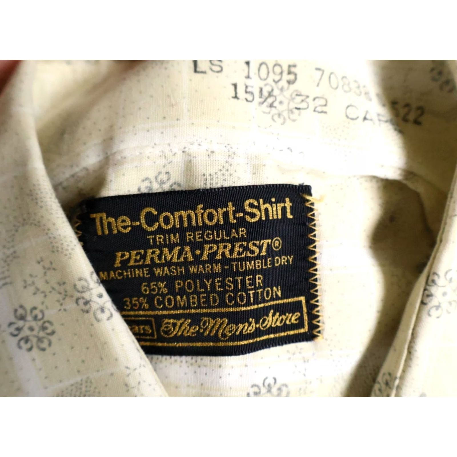 Sears Vintage Sears shirt Geometric Pattern Button-Up Collared Long Sleeve Medium Mens Pale Yellow Black 70s Style Shirt Size US M / EU 48-50 / 2 - 3 Thumbnail