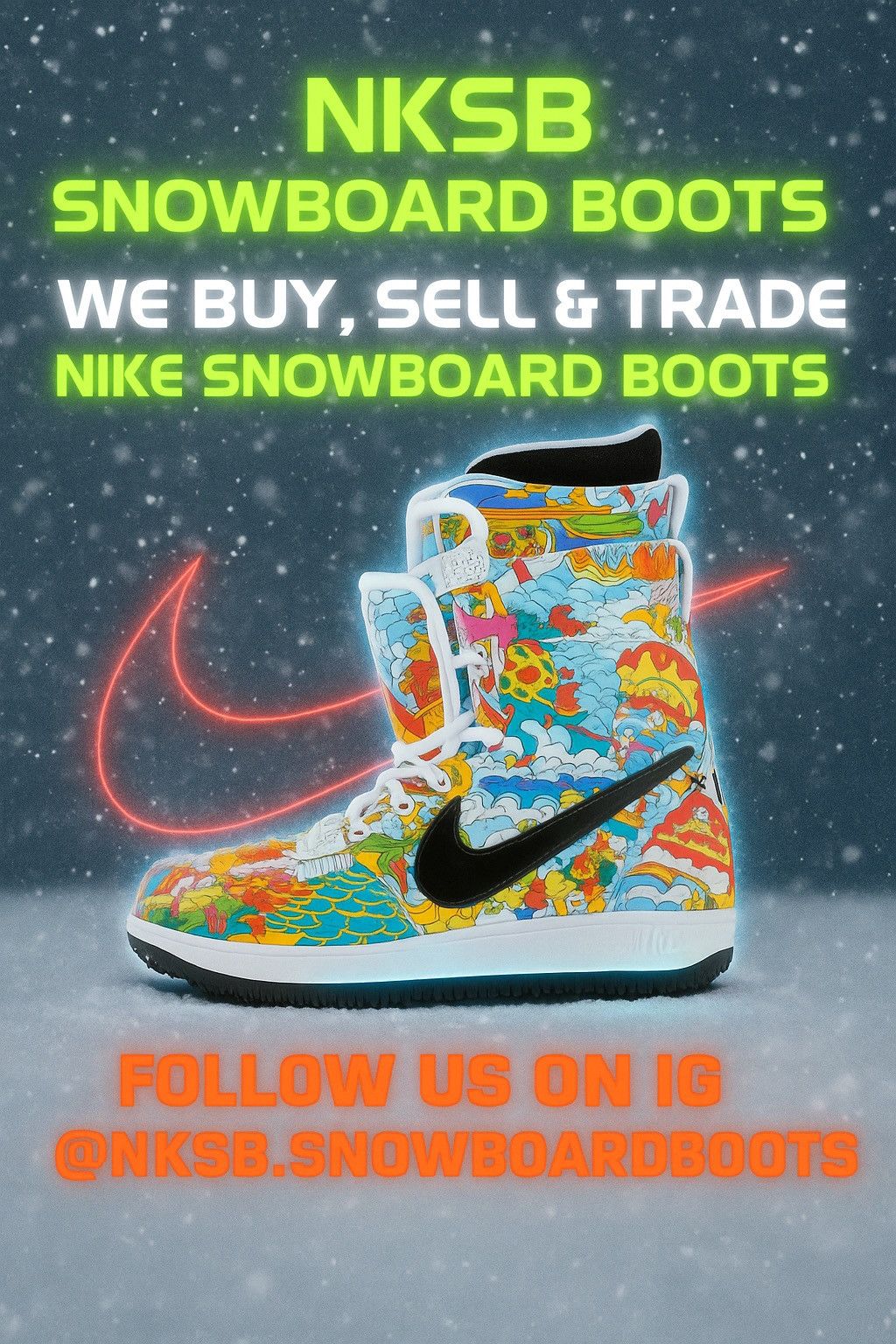 Nike Nike Zoom Ites Snowboard Boots Black & Green size 8.5 Size US 8.5 / EU 41-42 - 9 Thumbnail