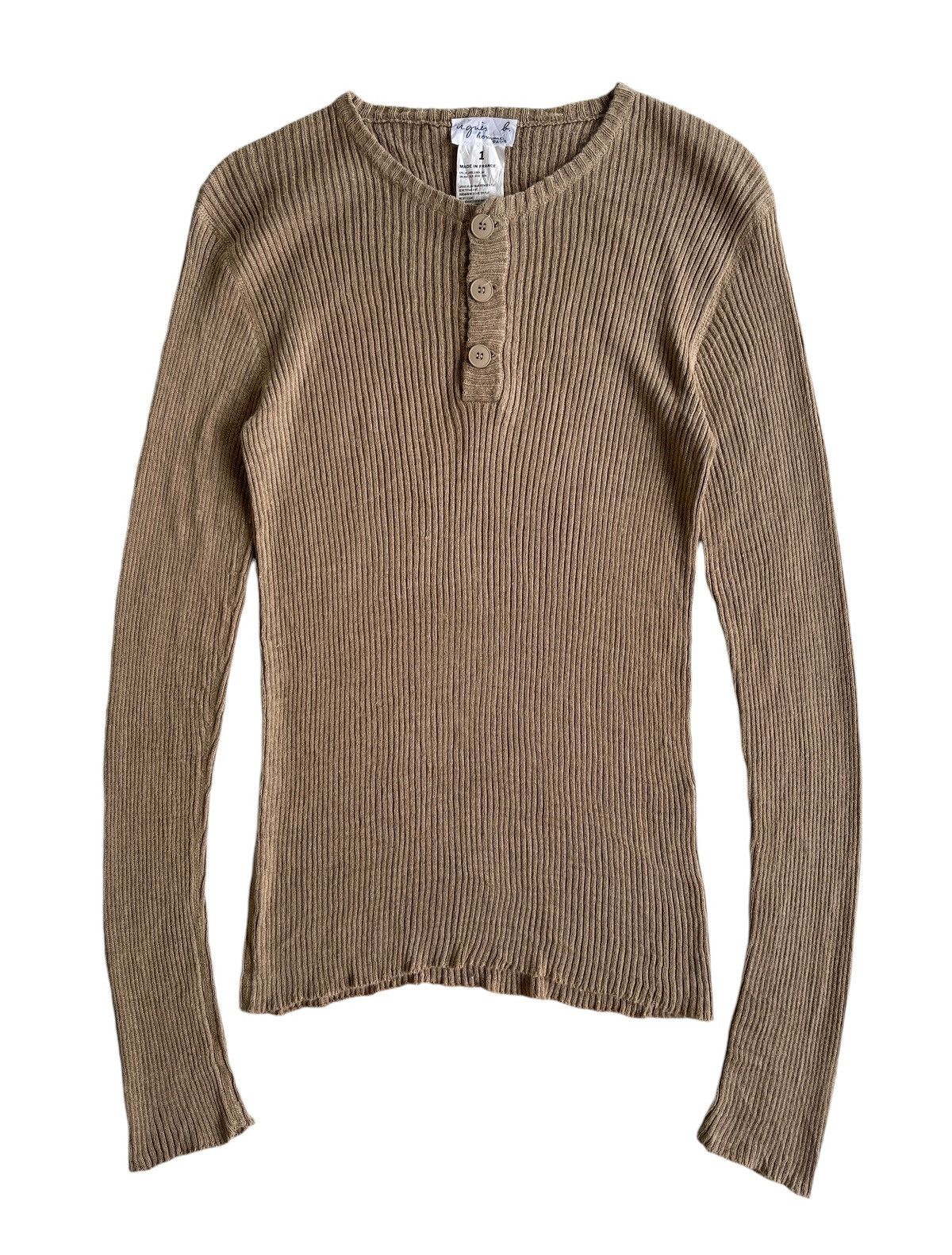 agnes b. Agnes B. Solid Ribbed Longsleeve Knitted Size M / US 6-8 / IT 42-44 - 1 Thumbnail