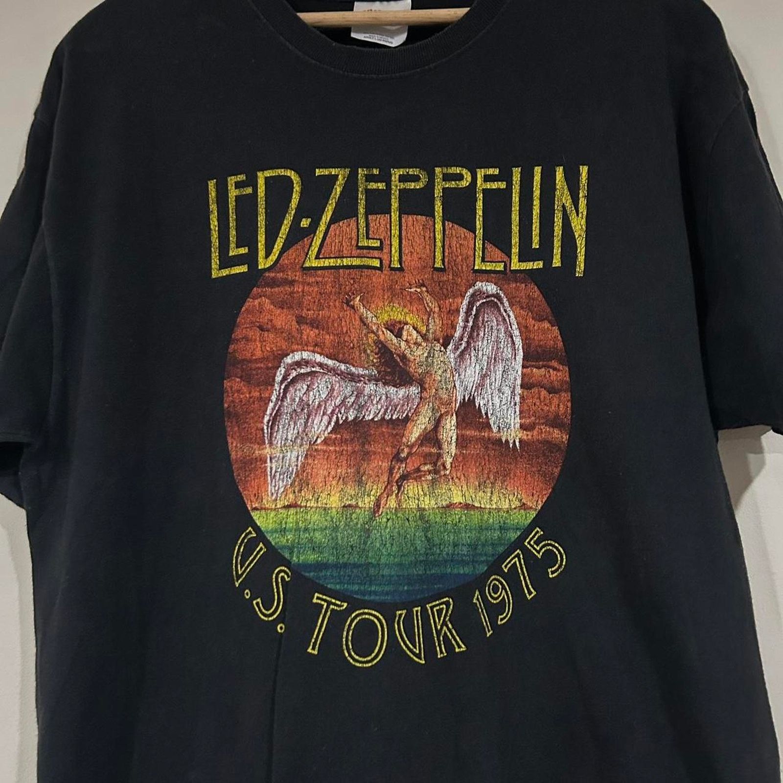 Hanes Vintage 1975 Led Zeppelin US Tour Tee Shirt Size US L / EU 52-54 / 3 - 2 Thumbnail