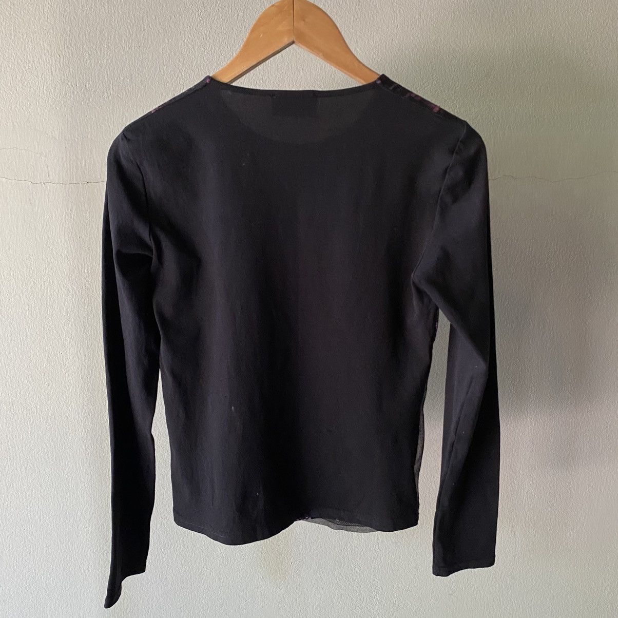 Morgan Homme MORGAN Y2K Black Sheer Top with Purple Graphic Print Size S / US 4 / IT 40 - 5 Thumbnail
