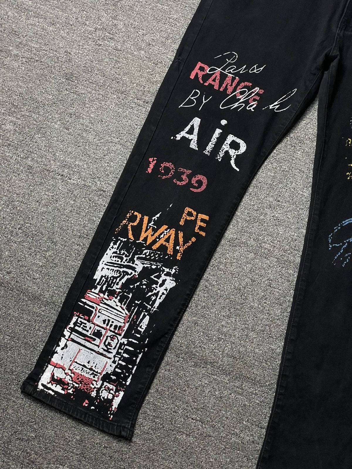 Japanese Brand × Vintage Creative Graffiti Graphic Print Stretching Jeans (92) Size US 36 / EU 52 - 2 Thumbnail