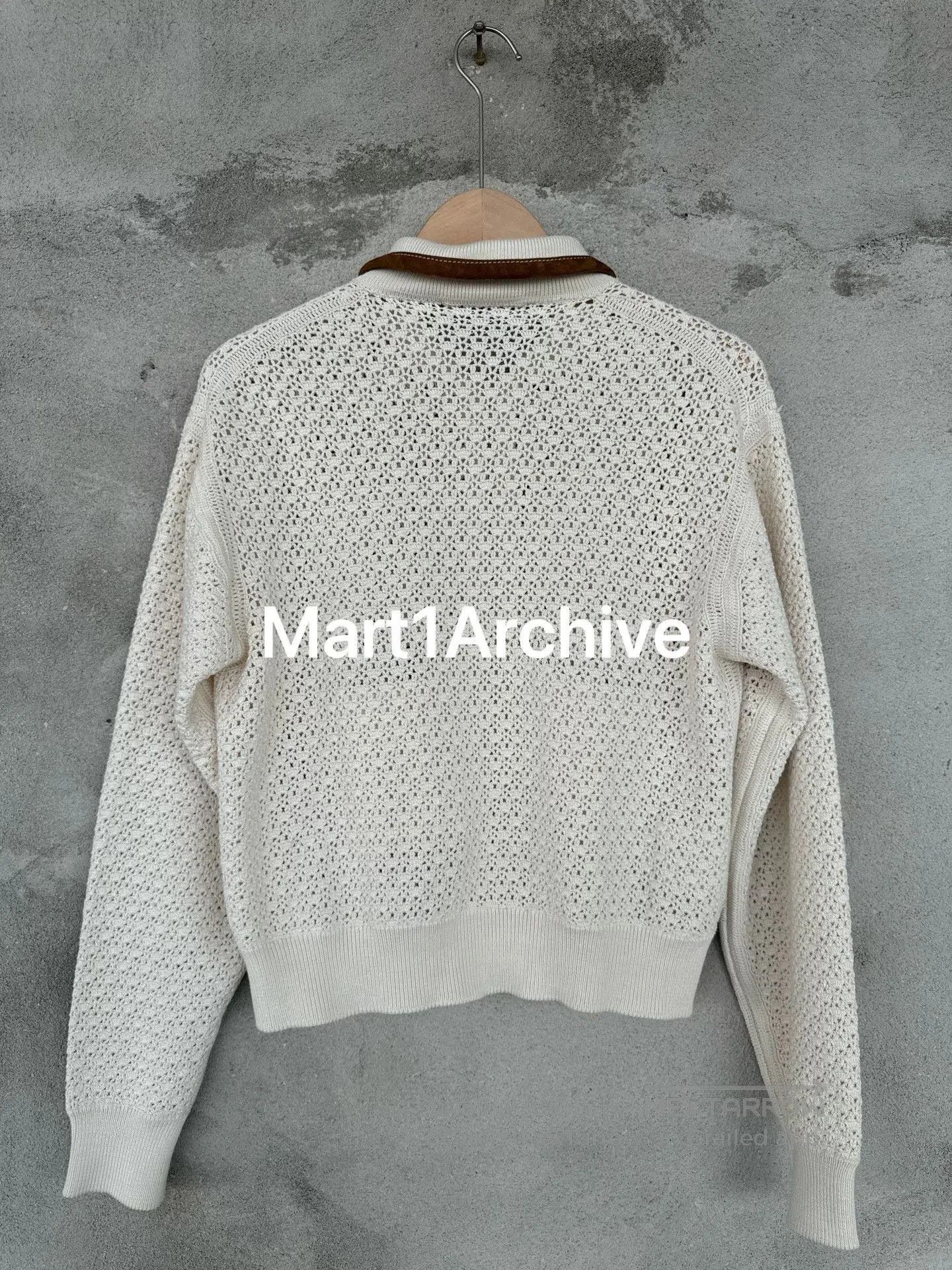 Miu Miu MiuMiu 25SS Crochet Leather Panel Cardigan. Size M / US 6-8 / IT 42-44 - 2 Thumbnail