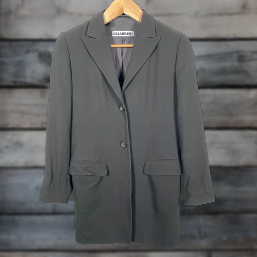 Jil Sander VINTAGE Jil Sander Jacket Women's EU 34 Dark Green Wool Long Blazer 2 XS Regular Germany Mens? Size XS / US 0-2 / IT 36-38 - 1 Thumbnail