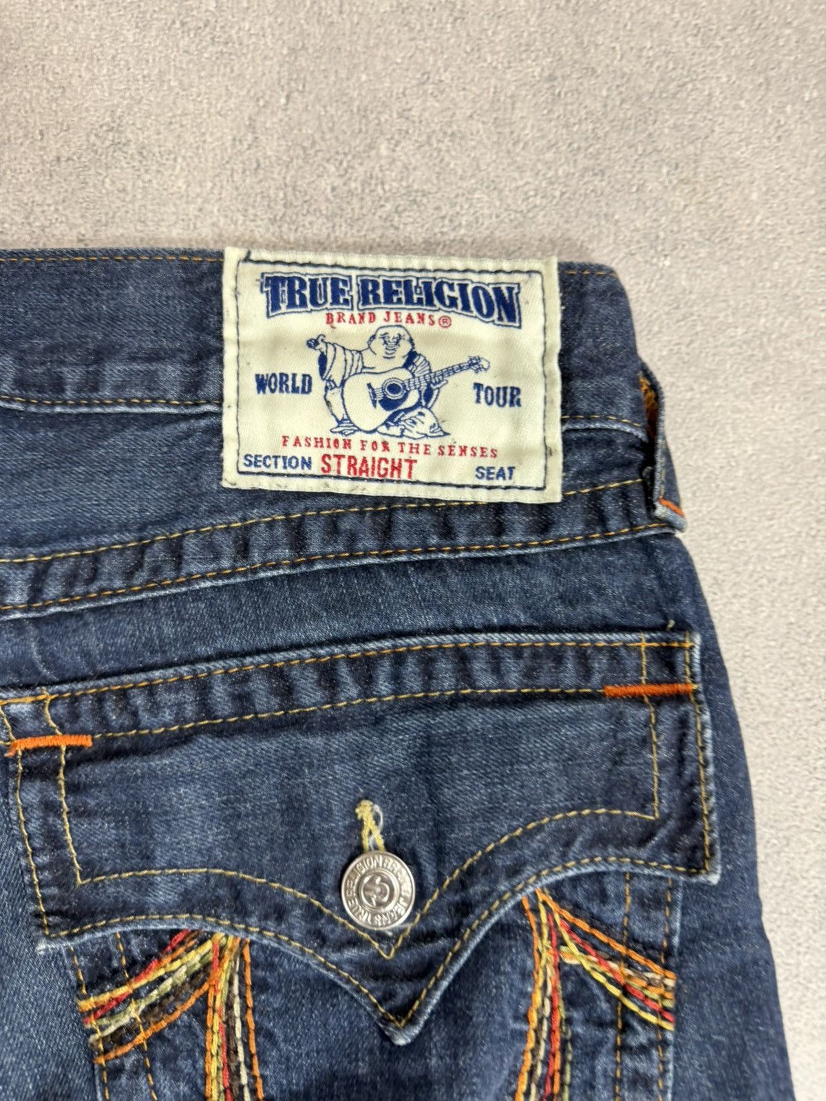 True Religion VTG True Religio Baggy Distressed Washed Y2K Size US 31 - 7 Thumbnail