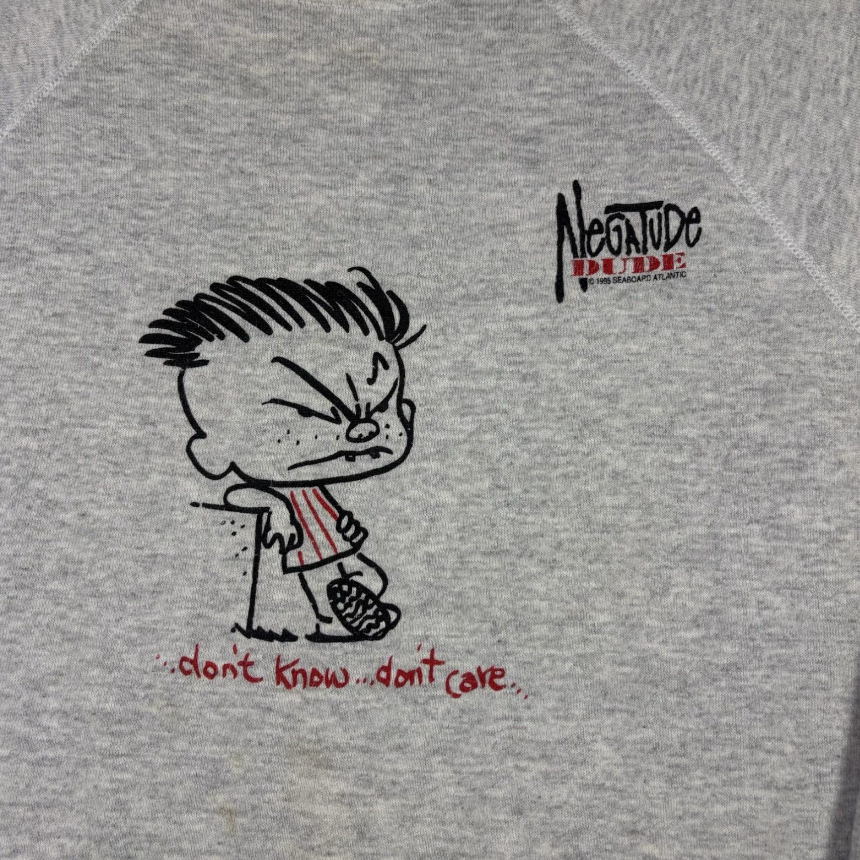 Tultex VINTAGE Negatude Dude Art Promo Sweatshirt Dont Know Dont Care Raglan Adult XL gray Nike? Size US XL / EU 56 / 4 - 6 Thumbnail
