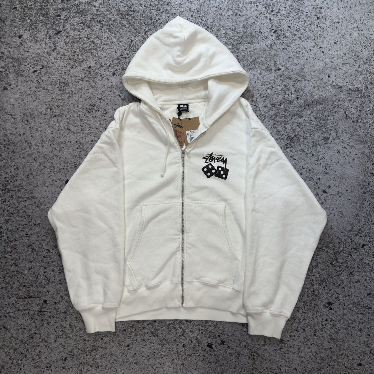 Stussy Stussy White Dice Zip Up Hoodie Size US XXL / EU 58 / 5 - 1 Thumbnail