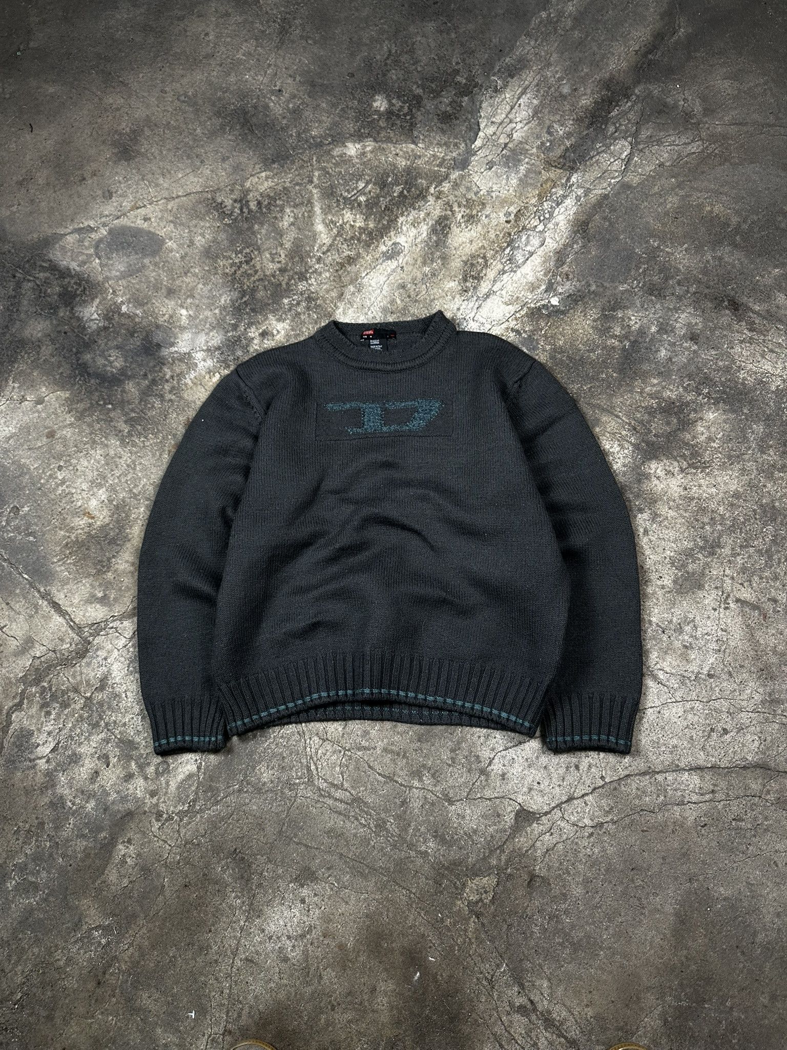 Diesel Vintage Y2k Diesel Wool Knit Logo Archive Sweater 2000s Size M / US 6-8 / IT 42-44 - 1 Thumbnail